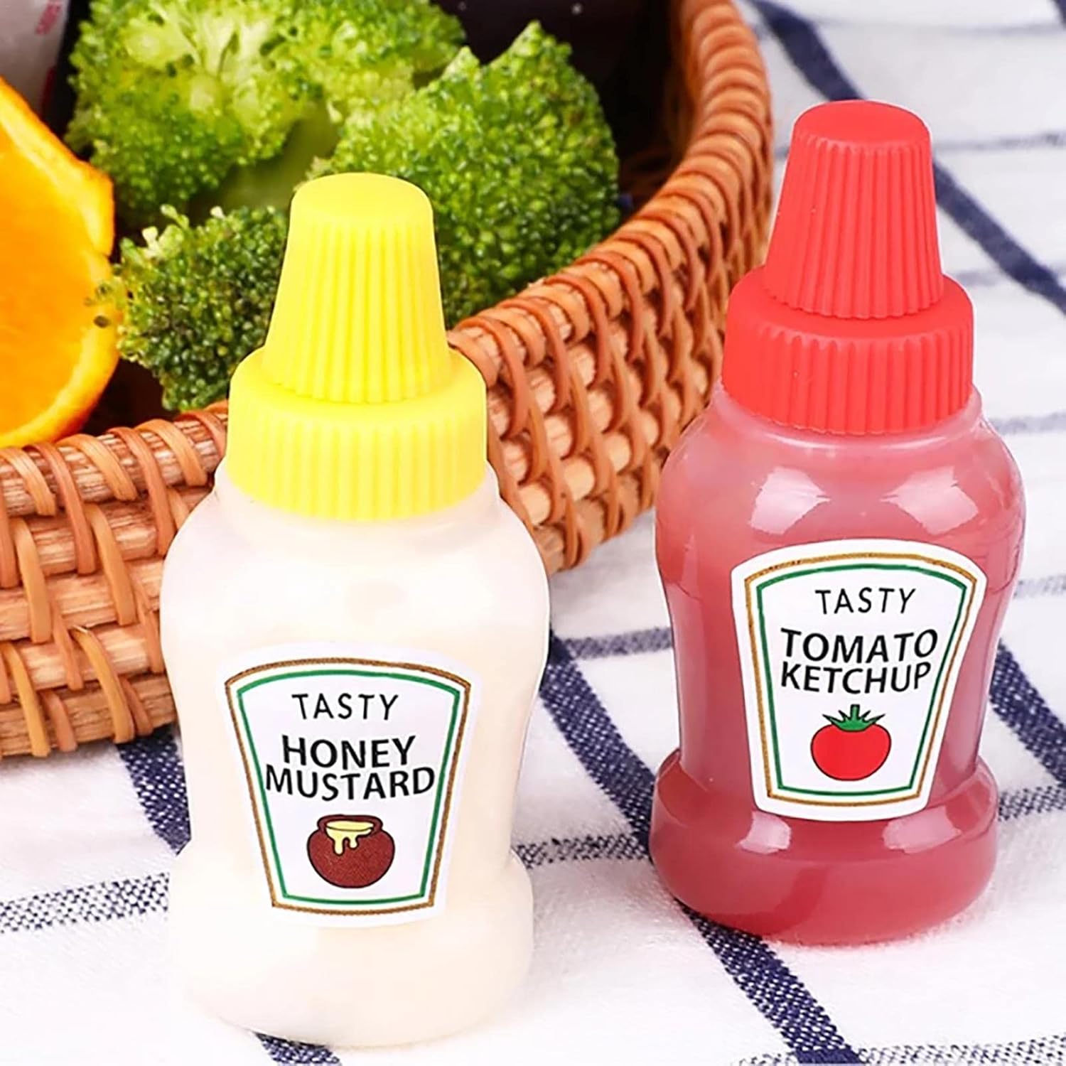 Mini Ketchup Bottles 2Pcs Clear Squeeze Condiment Dispensers