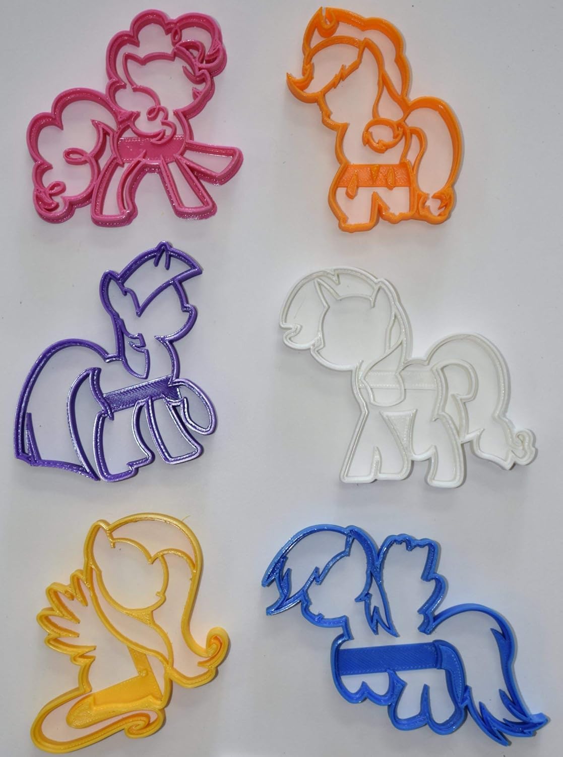 YNGLLC Inspired by My Little Pony Themed Cookie Cutters Set of 6