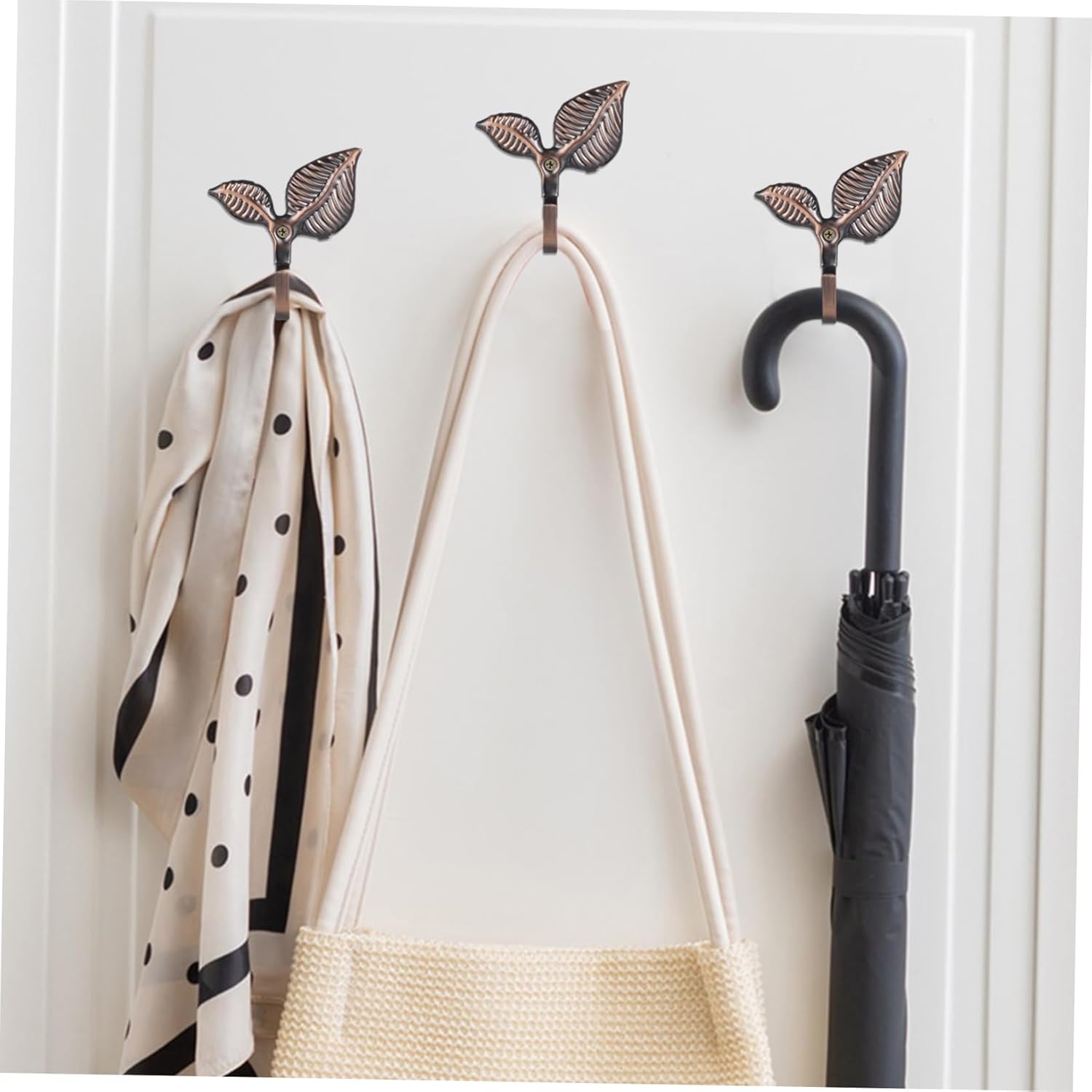 VALICLUD 4Set Vintage Leaf Wall Coat Hooks