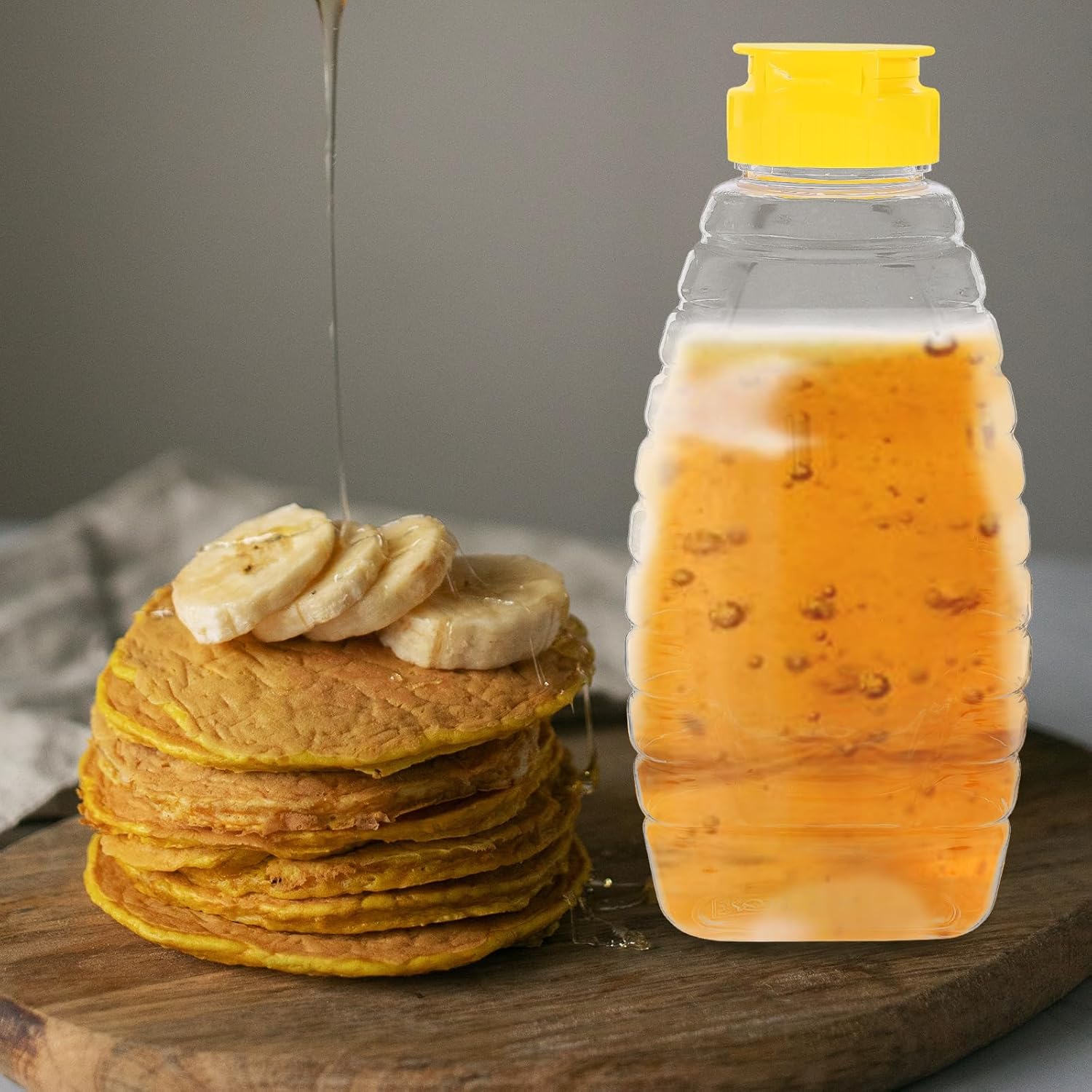 18Oz Squeeze Honey Jars with Flip Lids - 4 Pack