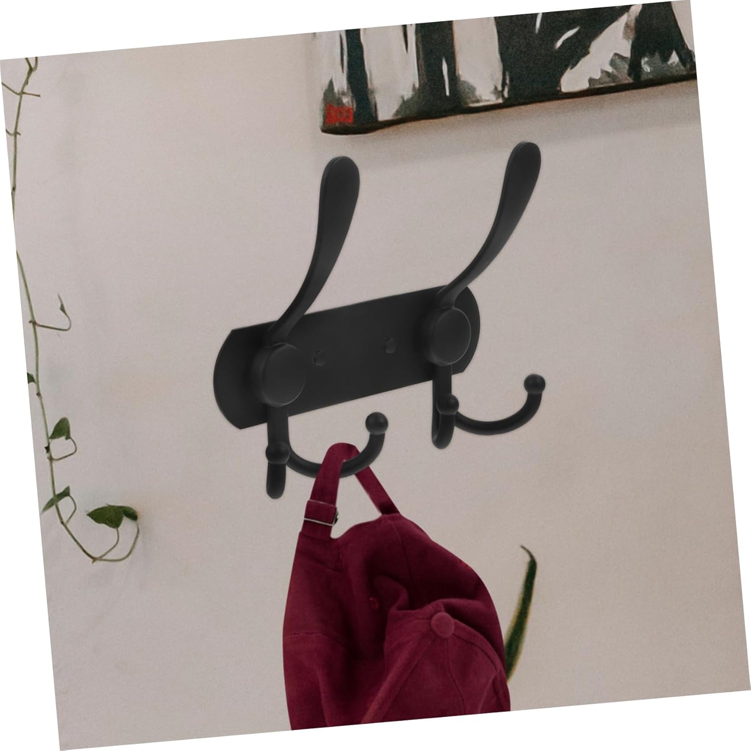 Holibanna 3-Piece Wall Hooks Black Towel Hooks Key Hangers