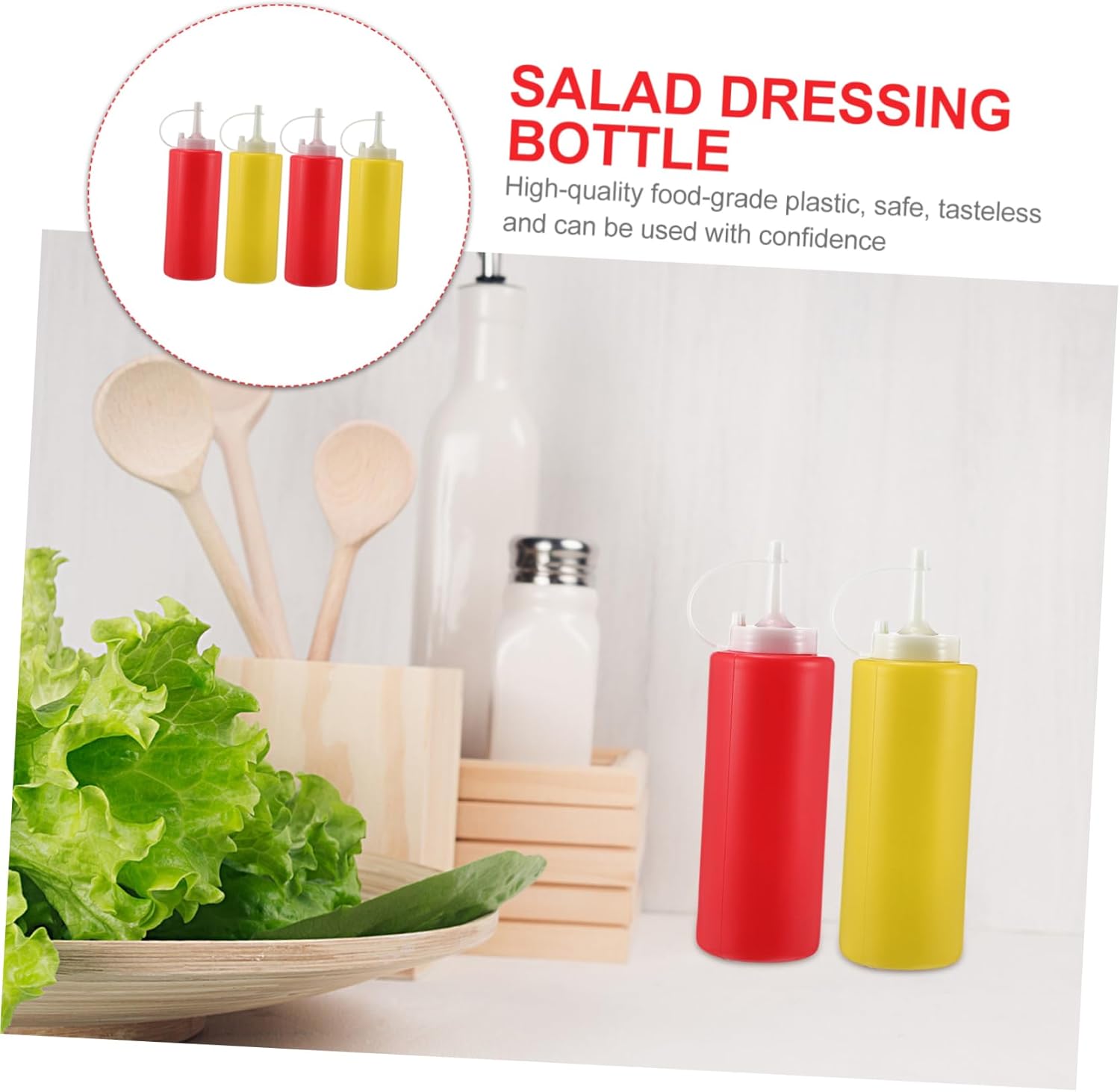 4 Pack Heavy Duty Condiment Squeeze Bottles Portable Spice Storage