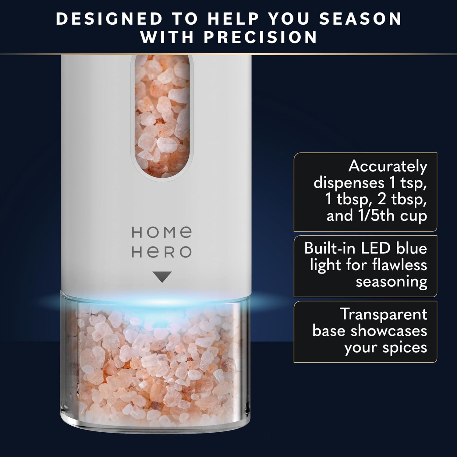 Home Hero Salt Pepper Grinder with 23 Pcs Granite Cookware Set