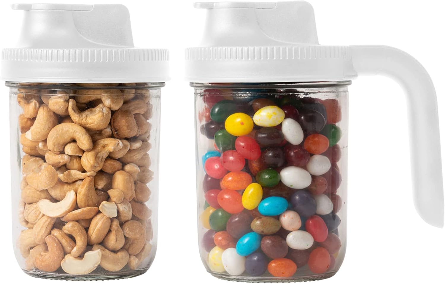 Jarware 82689 White Spout Mason Jar Lid Set of 2 1