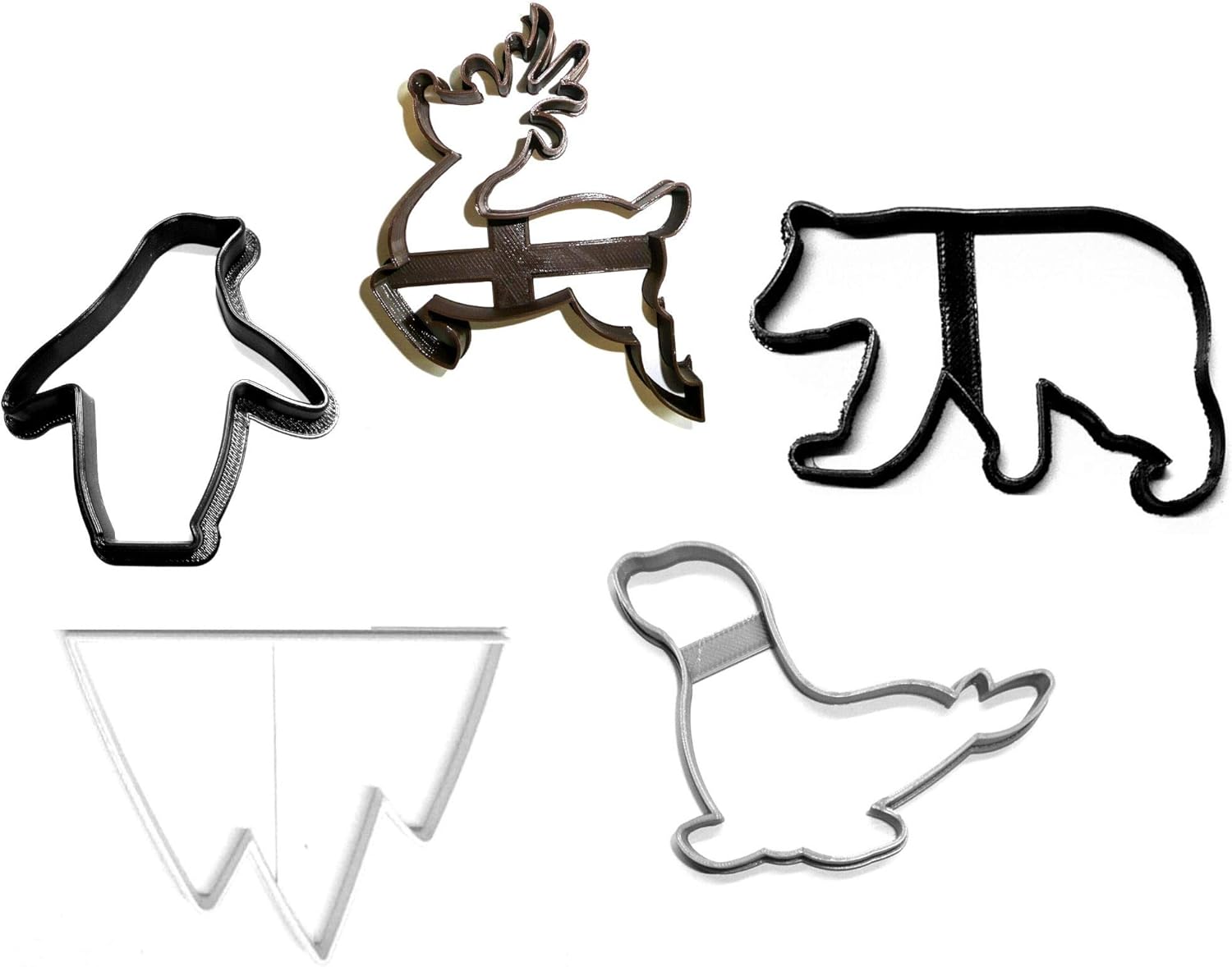 YNGLLC Polar Animals Cookie Cutters Set of 5 Made in USA