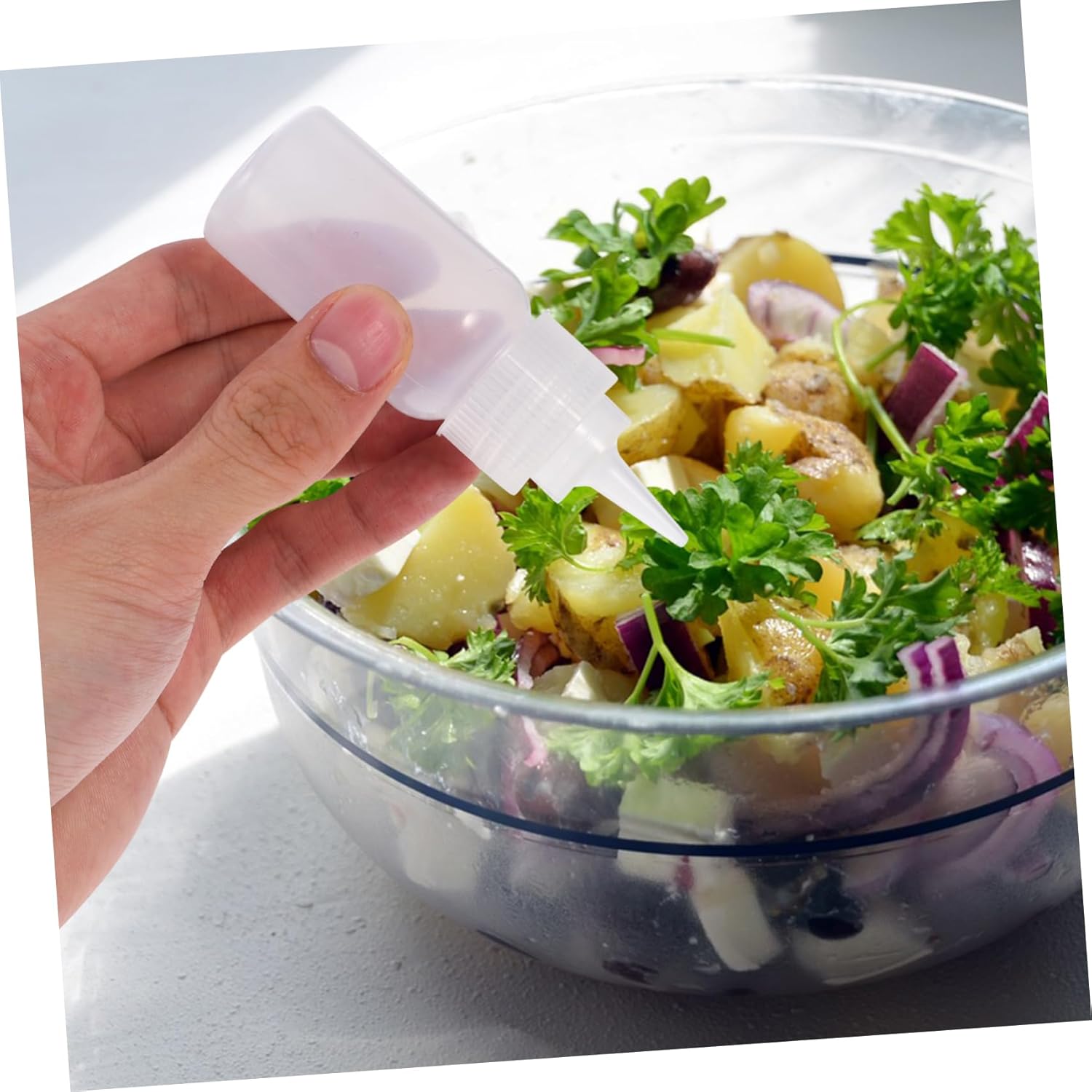 Set of 2 Squeezable Condiment Bottles for Jam Sauce Mustard