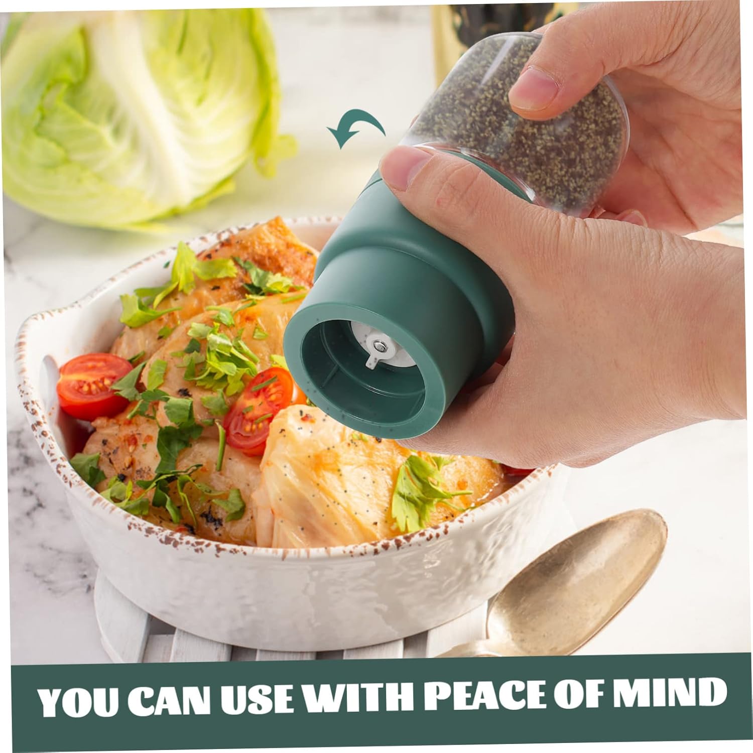 OKUMEYR Pepper Mill with Hand Crank Coffee Bean Grinder