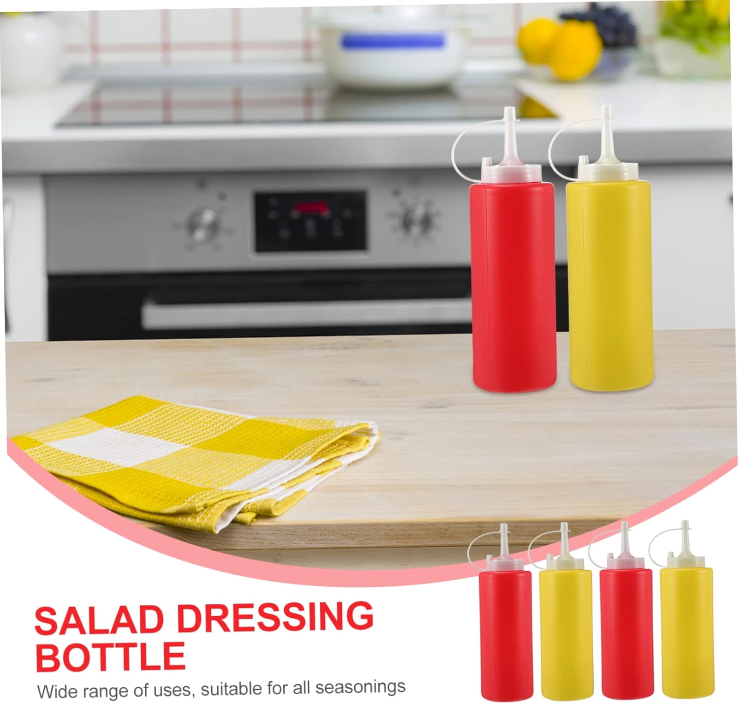 4 Pack Heavy Duty Condiment Squeeze Bottles Portable Spice Storage
