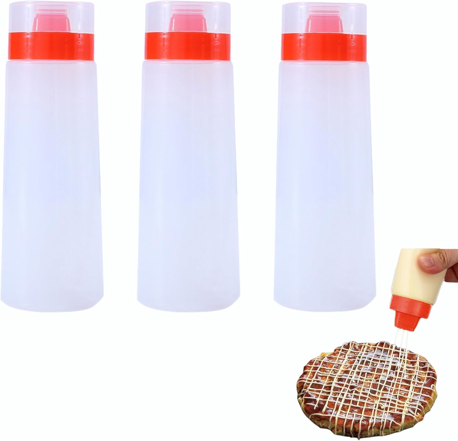 CATPAN 3PCS 8oz Plastic Squeeze Bottles for Sauces