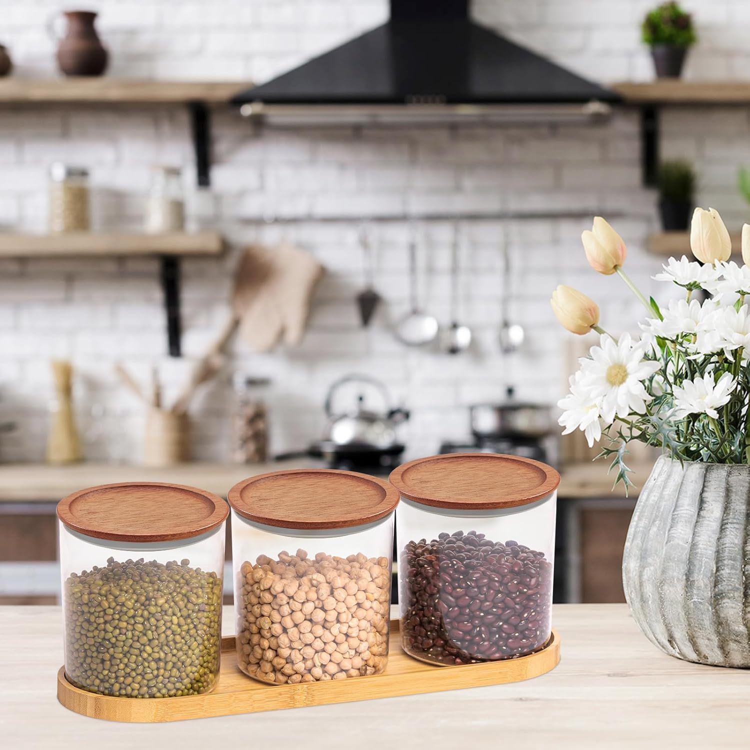 VinBee 6-Pack Reusable Wooden Mason Jar Lids