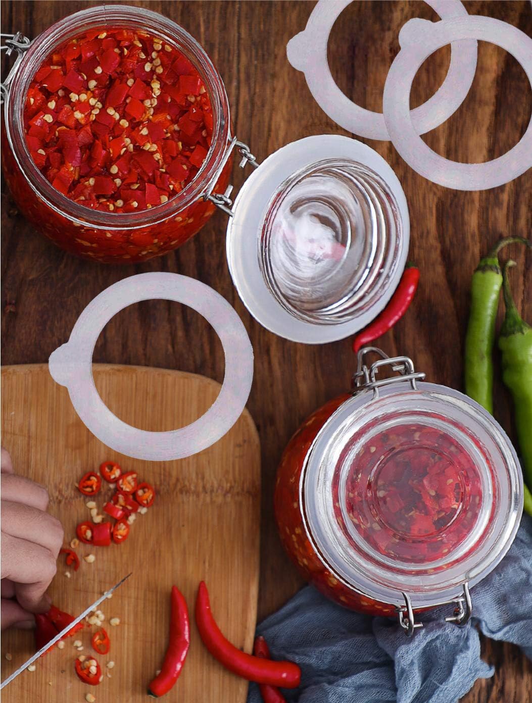 6Pcs White Silicone Canning Gasket Seals for Mason Jars