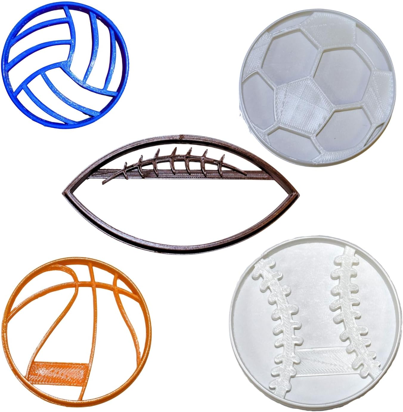 Cookie Cutters Set of 5 - Volleyball Soccer Football Basketball Baseball