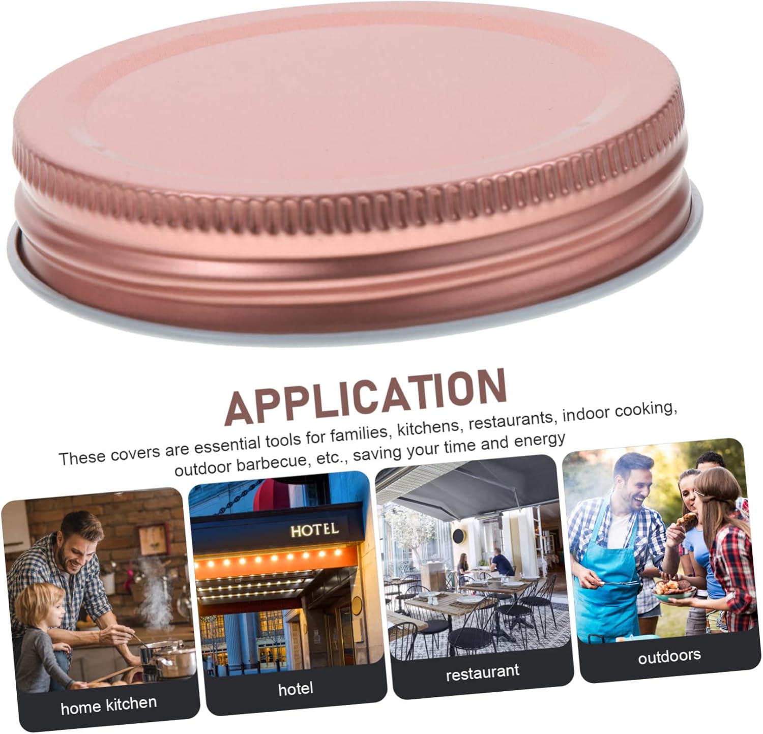 Garneck 12pcs Wide Mouth Mason Jar Lids in Rose Gold