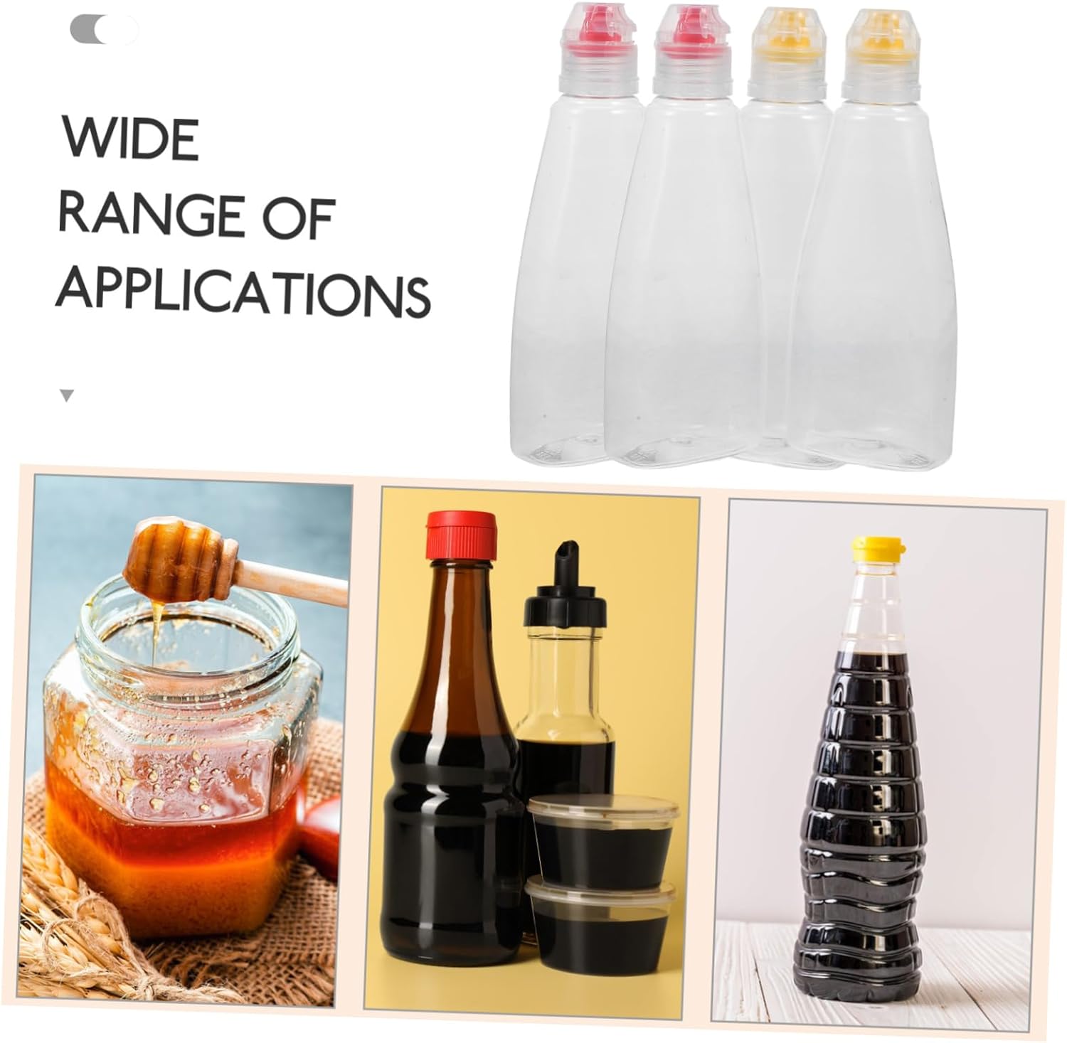 CHILDWEET 12 Pcs PET Condiment Squeeze Bottles
