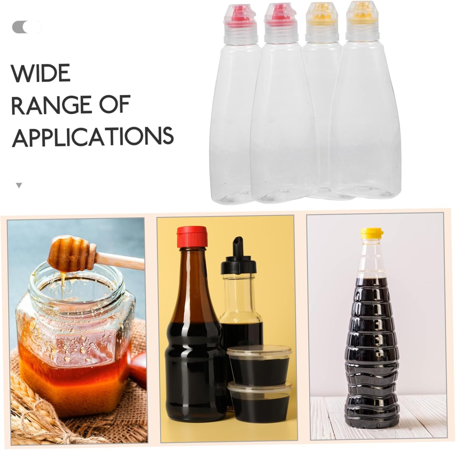 SOLUSTRE 5 Pack Condiment Squeeze Bottles for Travel
