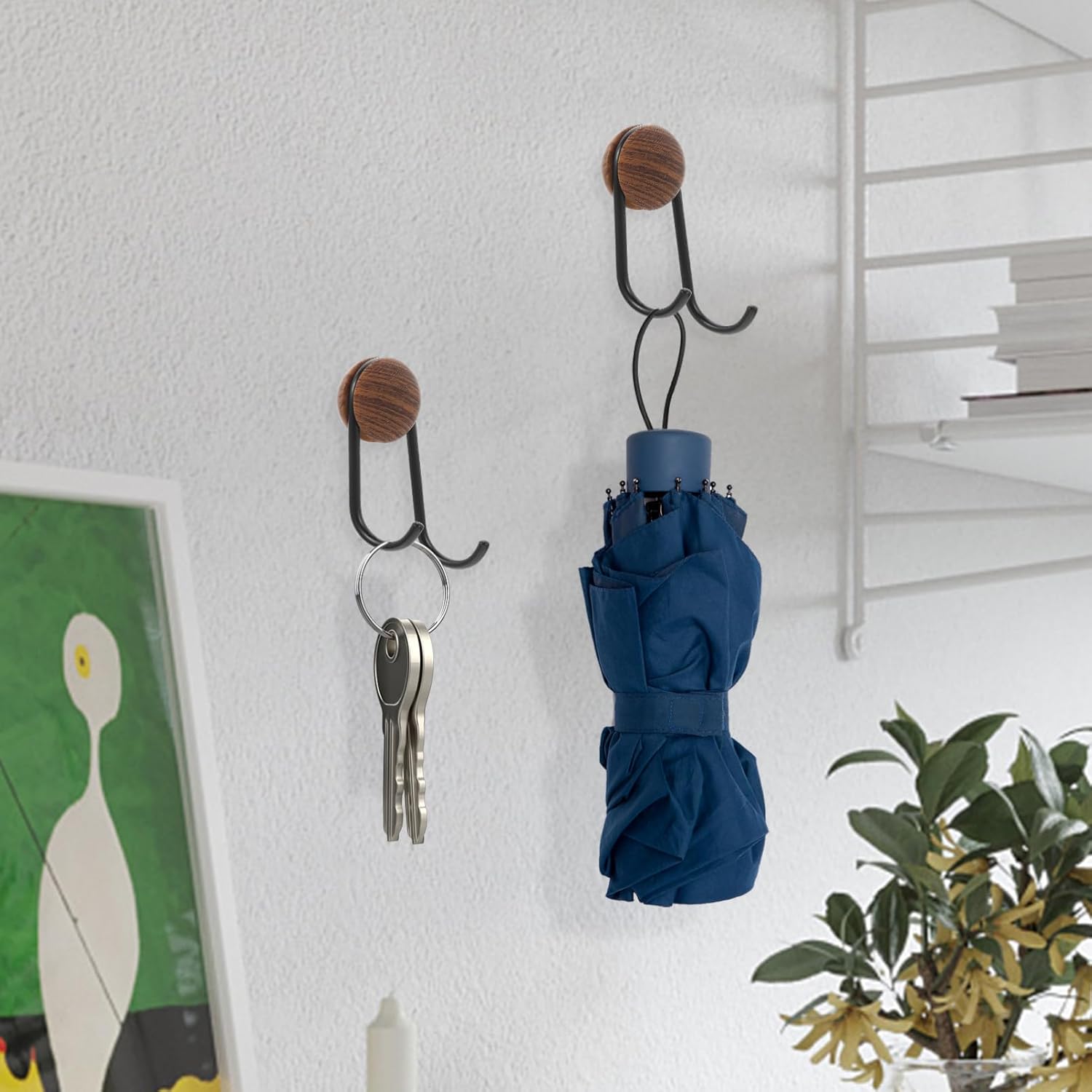 Healifty Self-Adhesive Wall Hook Stainless Steel 1