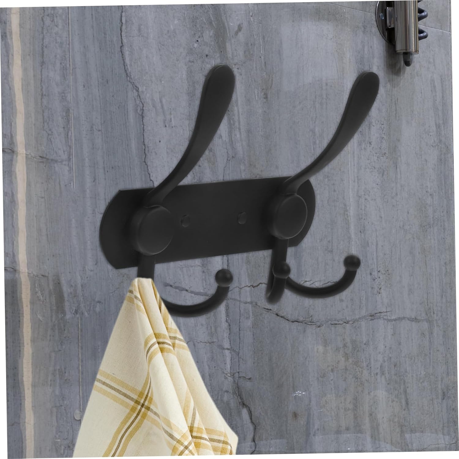 Holibanna 3-Piece Wall Hooks Black Towel Hooks Key Hangers