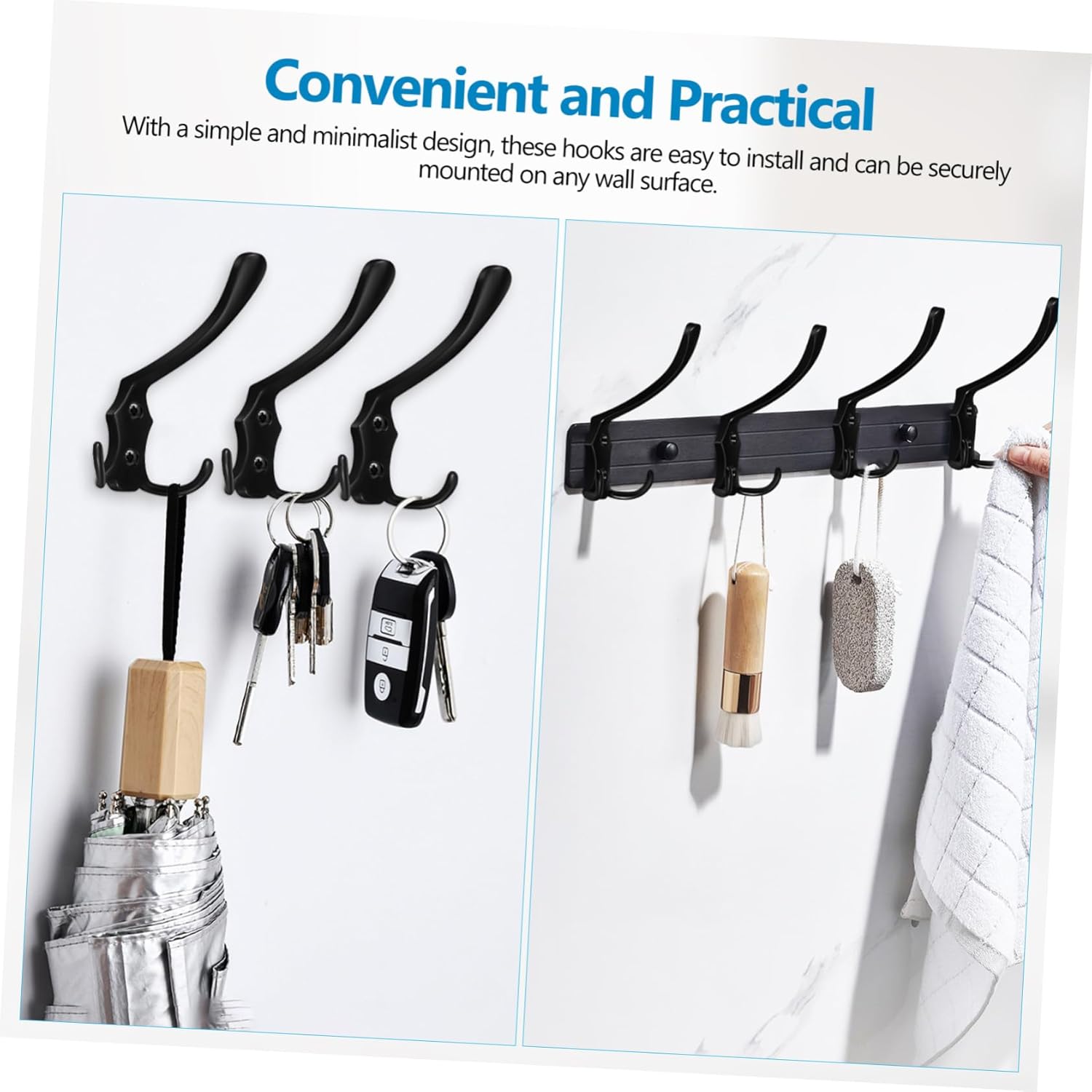 20pcs Metal Wall Coat Hooks Minimalist Bathroom Towel Holders