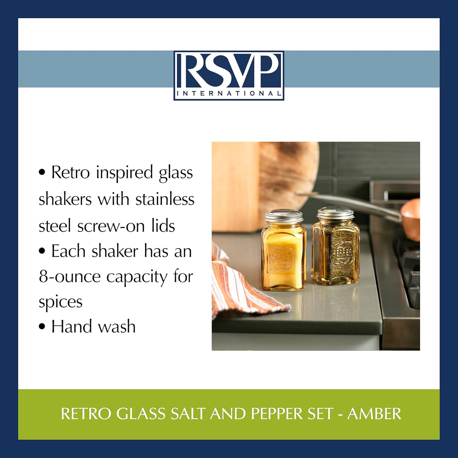 RSVP International Jumbo Amber Salt Pepper Shaker