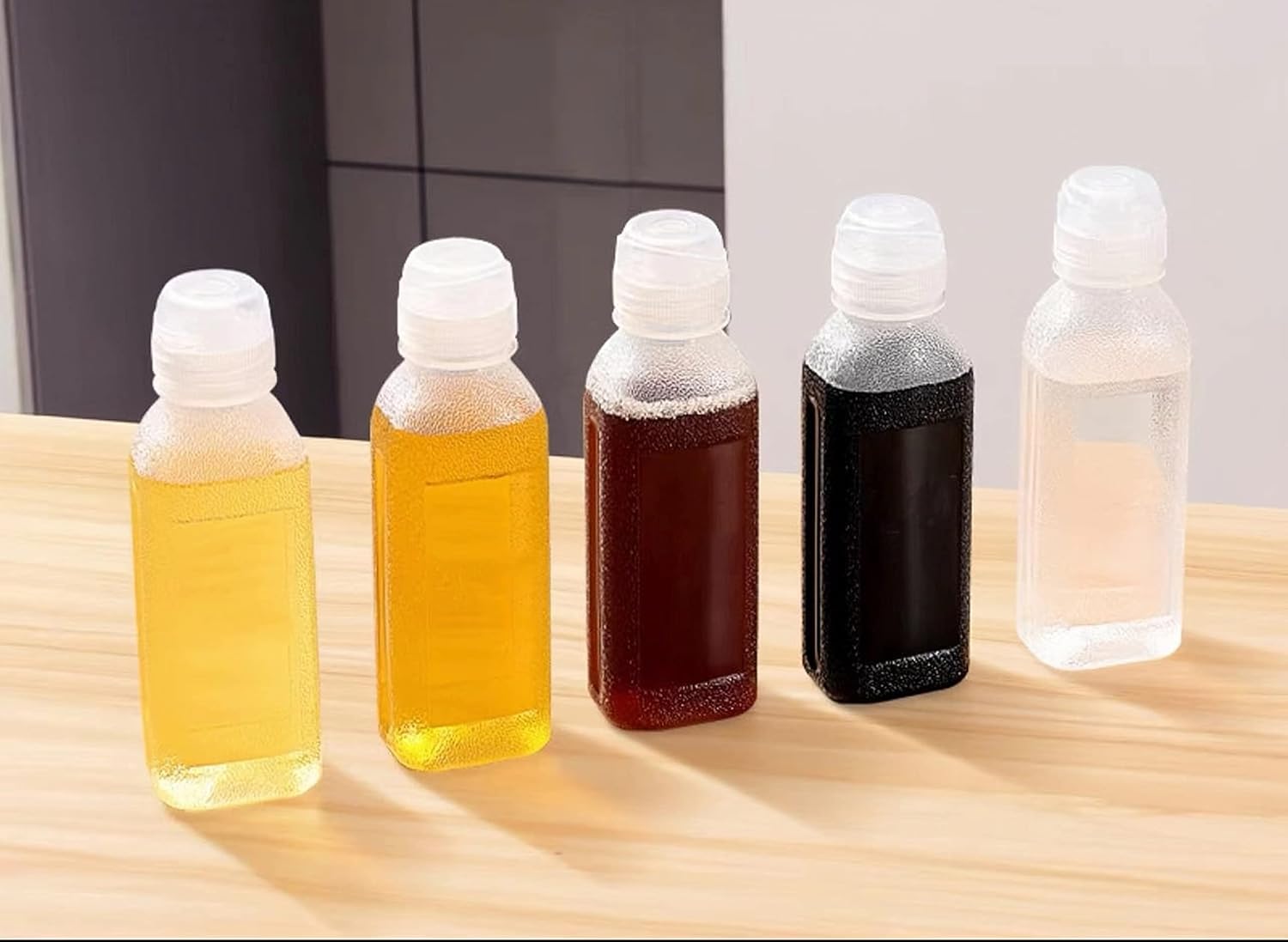 EPIPHANY 10 Oz Condiment Squeeze Bottles Set Of 5 With Flip Top Cap