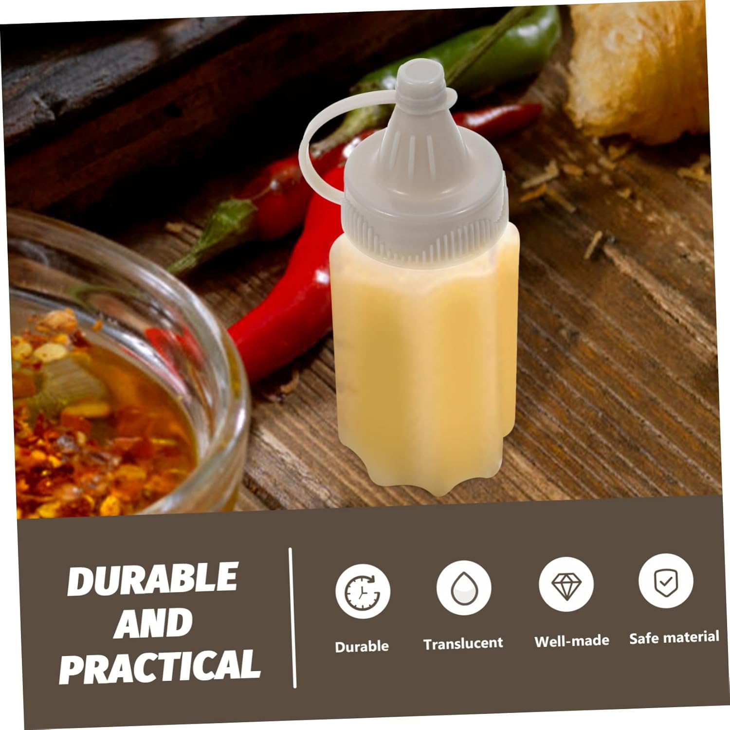 FELTECHELECTR Condiment Bottles Set of 8 for Kitchen Use