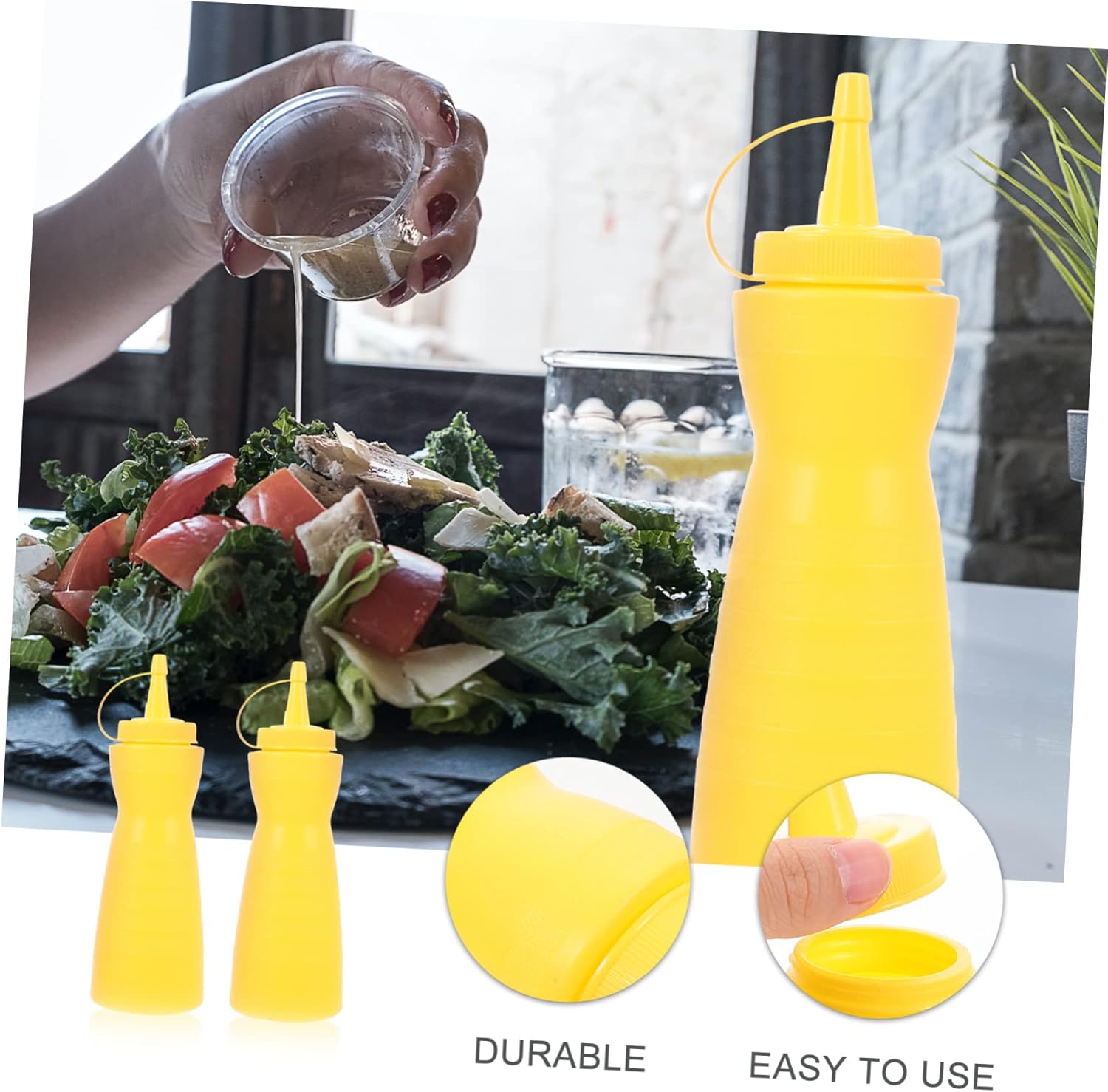 12oz 400ml Yellow Plastic Squeeze Bottles for Condiments