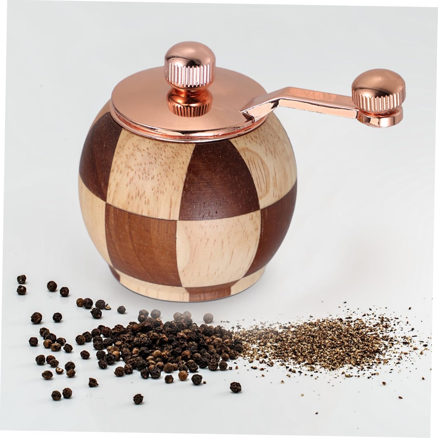 Manual Crank Wooden Pepper Grinder Set with Box