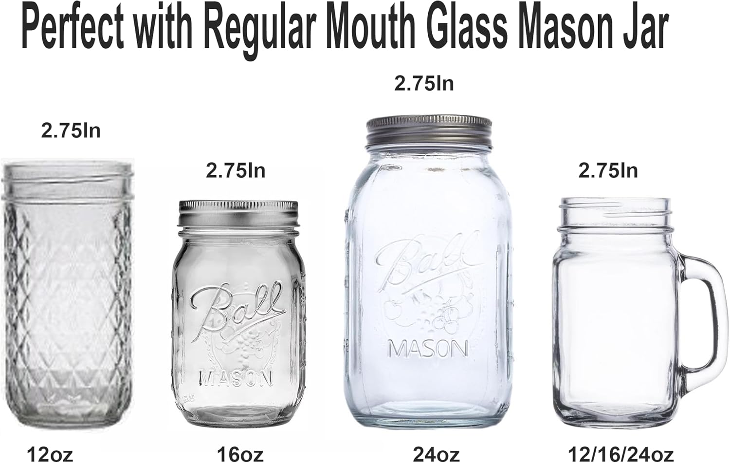 Houjioes 2Pack Spout Lids for 275 Mason Jars
