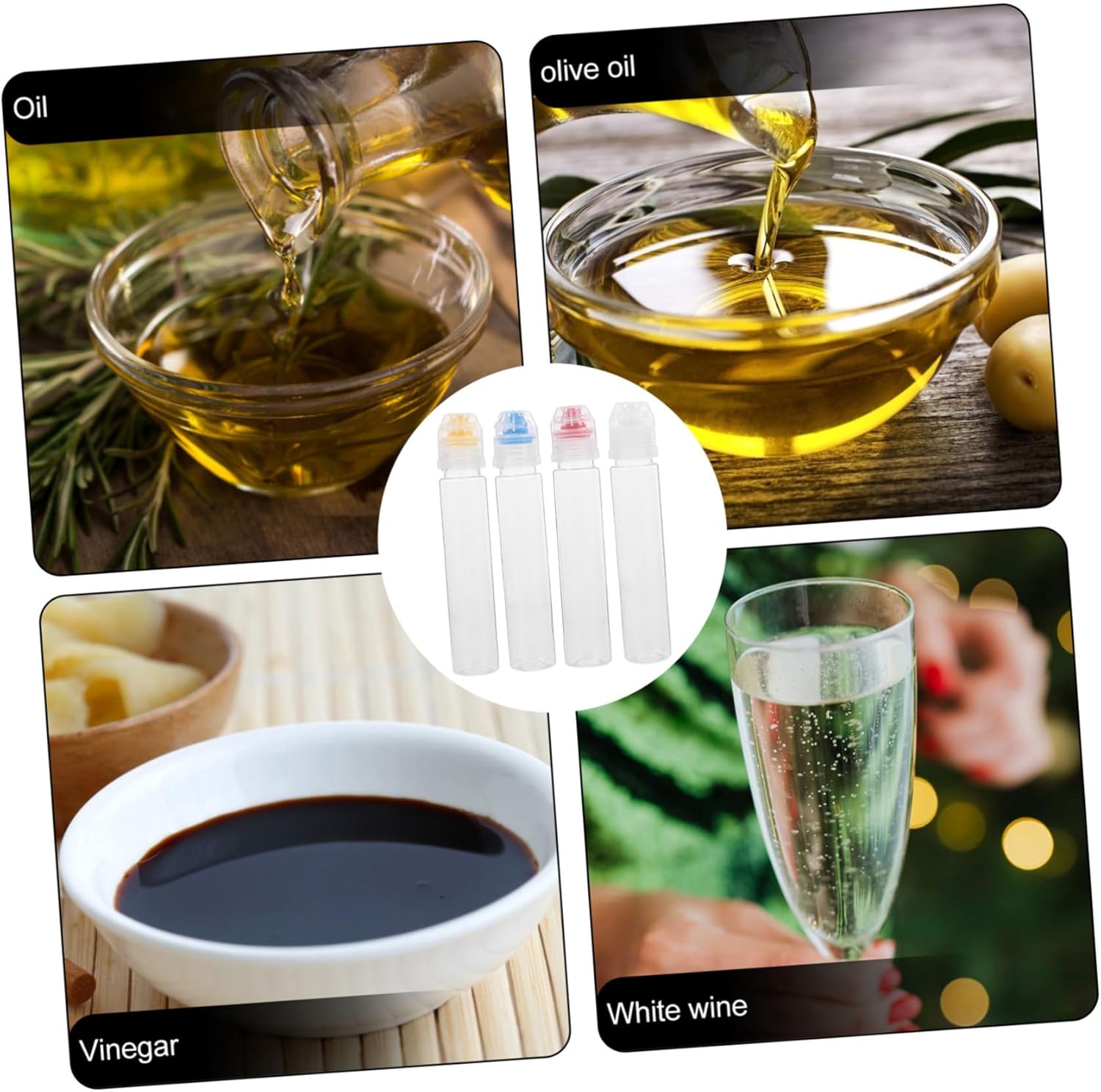 SKISUNO Mini Honey Squeeze Bottles 4pcs