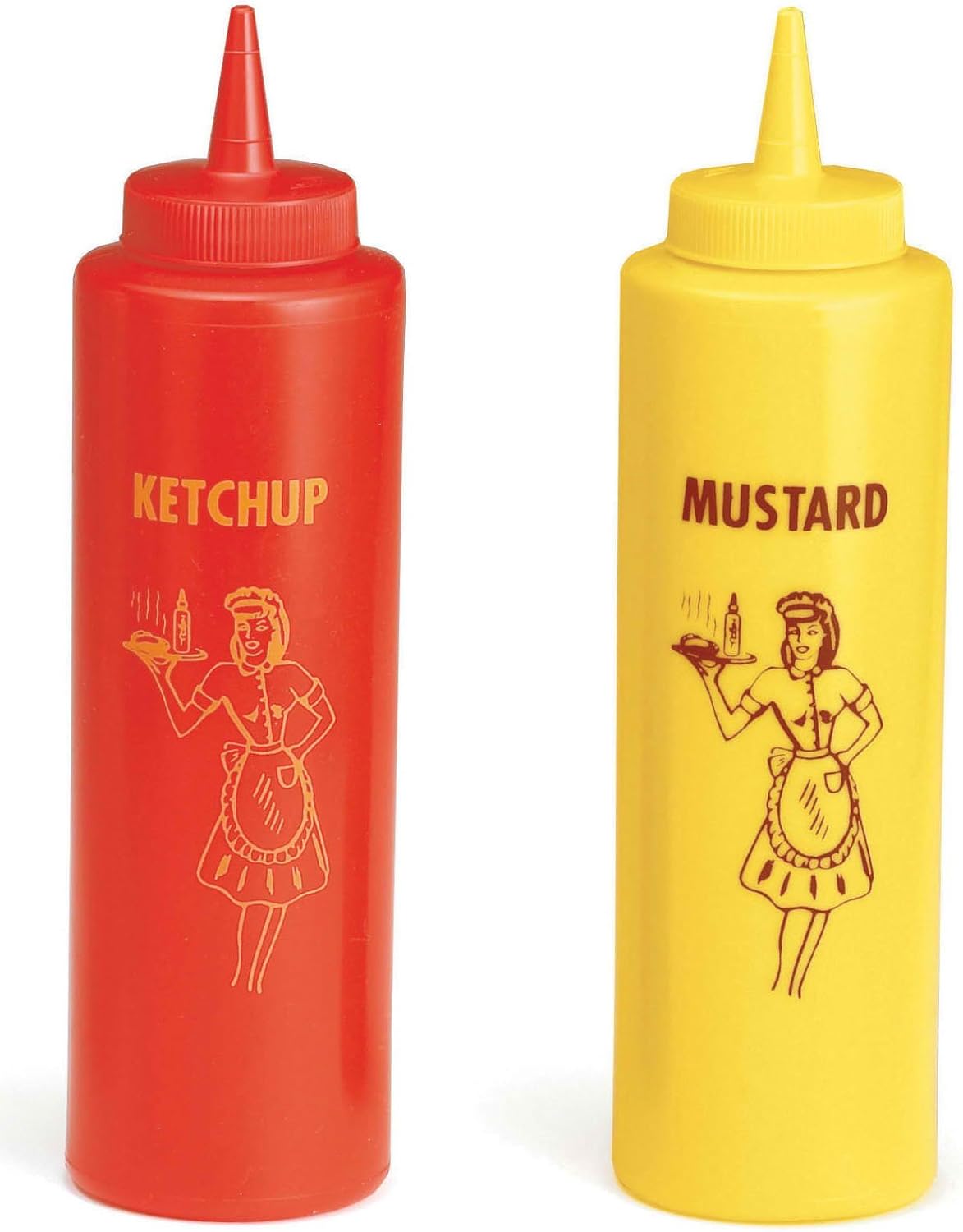 Tablecraft 12 oz Red Plastic Squeeze Bottle
