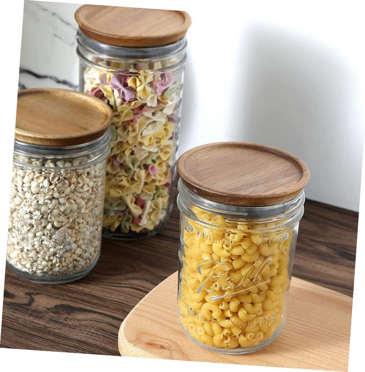 Alipis 2pcs Wooden Mason Jar Lids with Silicone Seals