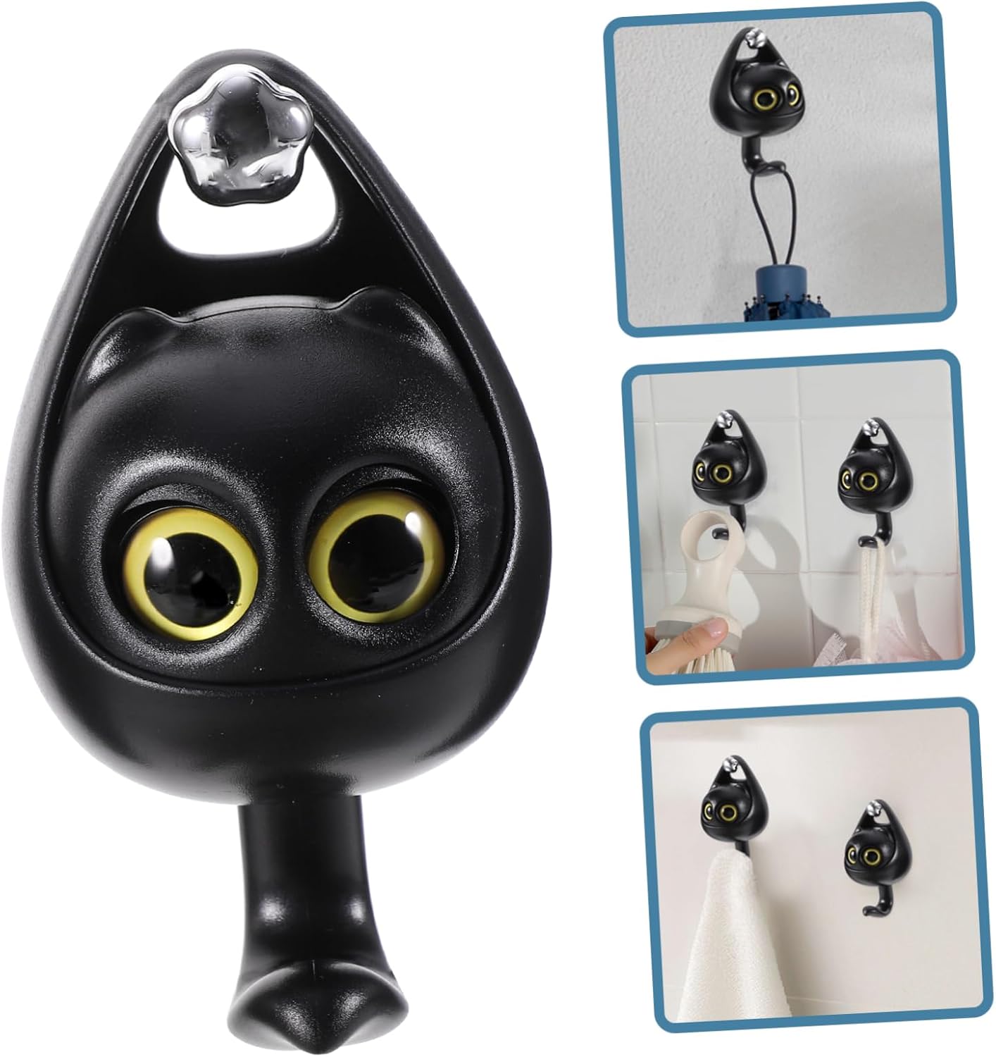 PRETYZOOM Cartoon Owl Wall Hook No Drill Key Coat Holder