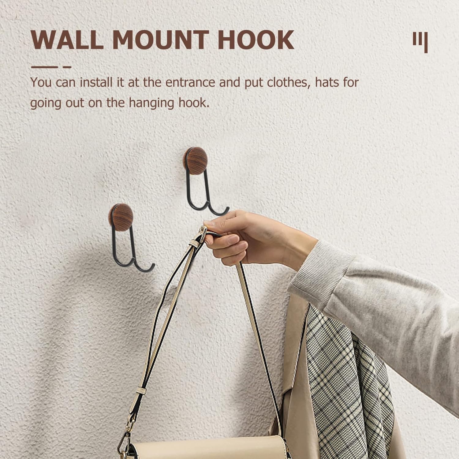 Healifty Self-Adhesive Wall Hook Stainless Steel 1