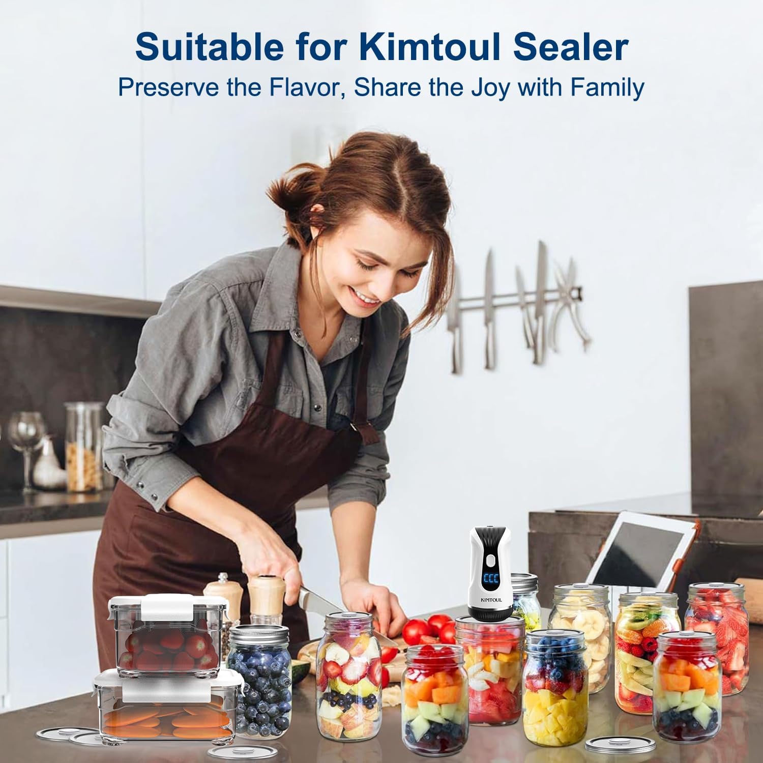 KIMTOUL Canning Lids 10 Pcs 276 in 339 in with Silicone Plugs