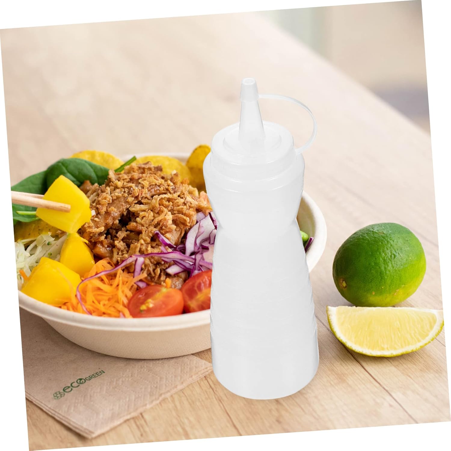KICHOUSE 2Pcs 400ml Condiment Squeeze Bottles for Ketchup and Sauces