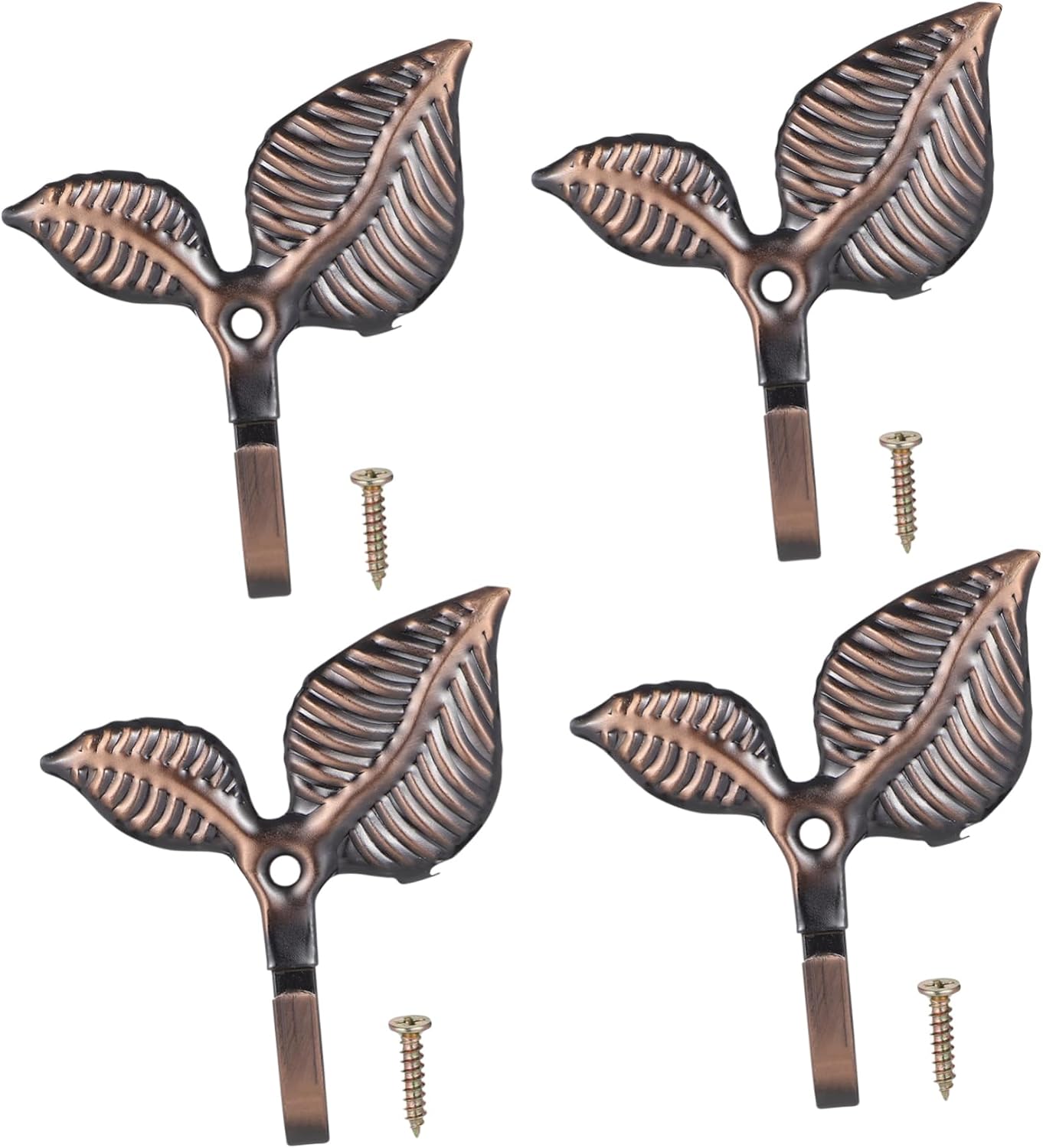 VALICLUD 4Set Vintage Leaf Wall Coat Hooks