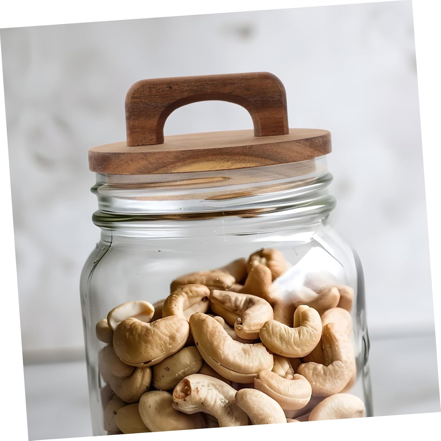 BRIGHTFUFU Acacia Wood Canning Lids with Silicone Seals