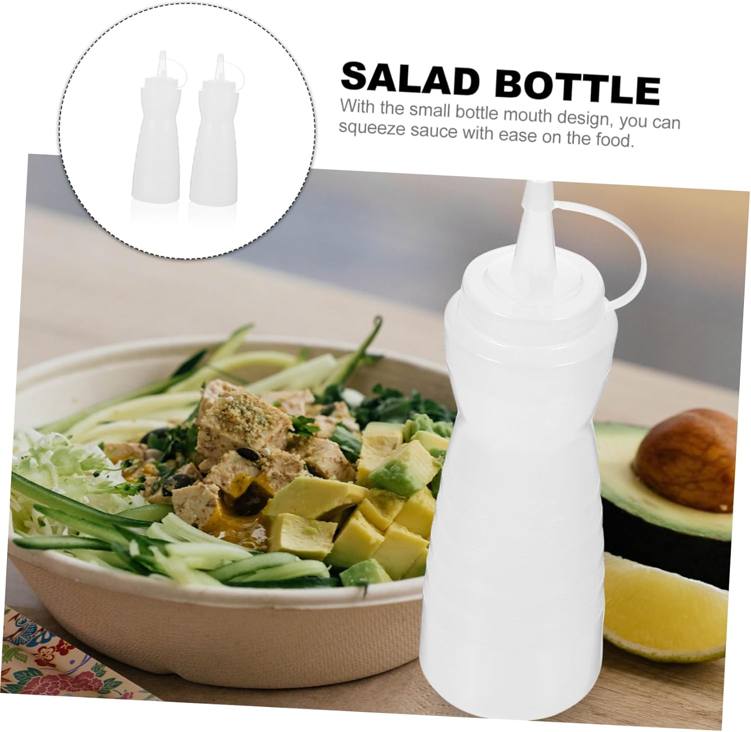 KICHOUSE 2Pcs 400ml Condiment Squeeze Bottles for Ketchup and Sauces