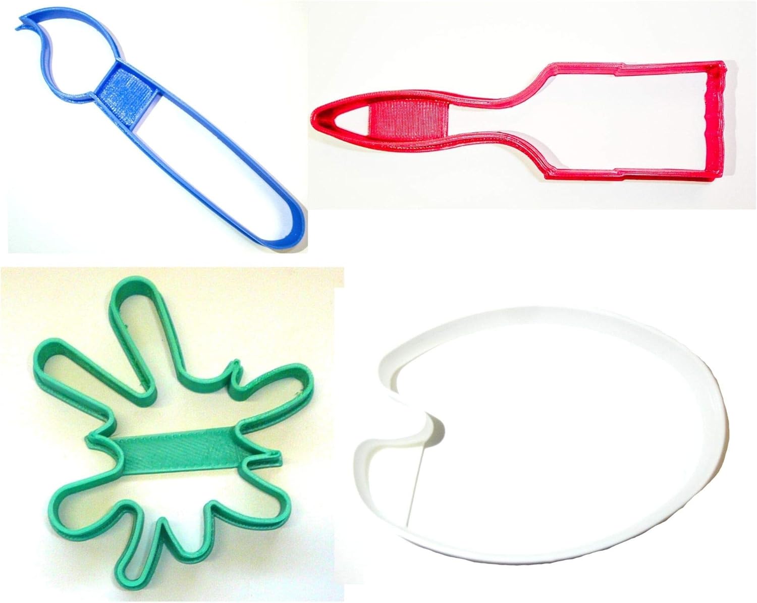 YNGLLC Artist Paint Brush Palette Cookie Cutters Set of 4