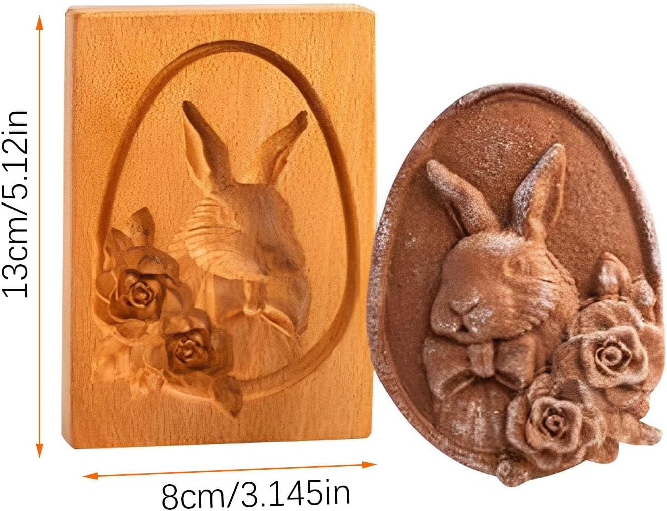 Wooden Cookie Molds with 3D Carved Shapes for Baking