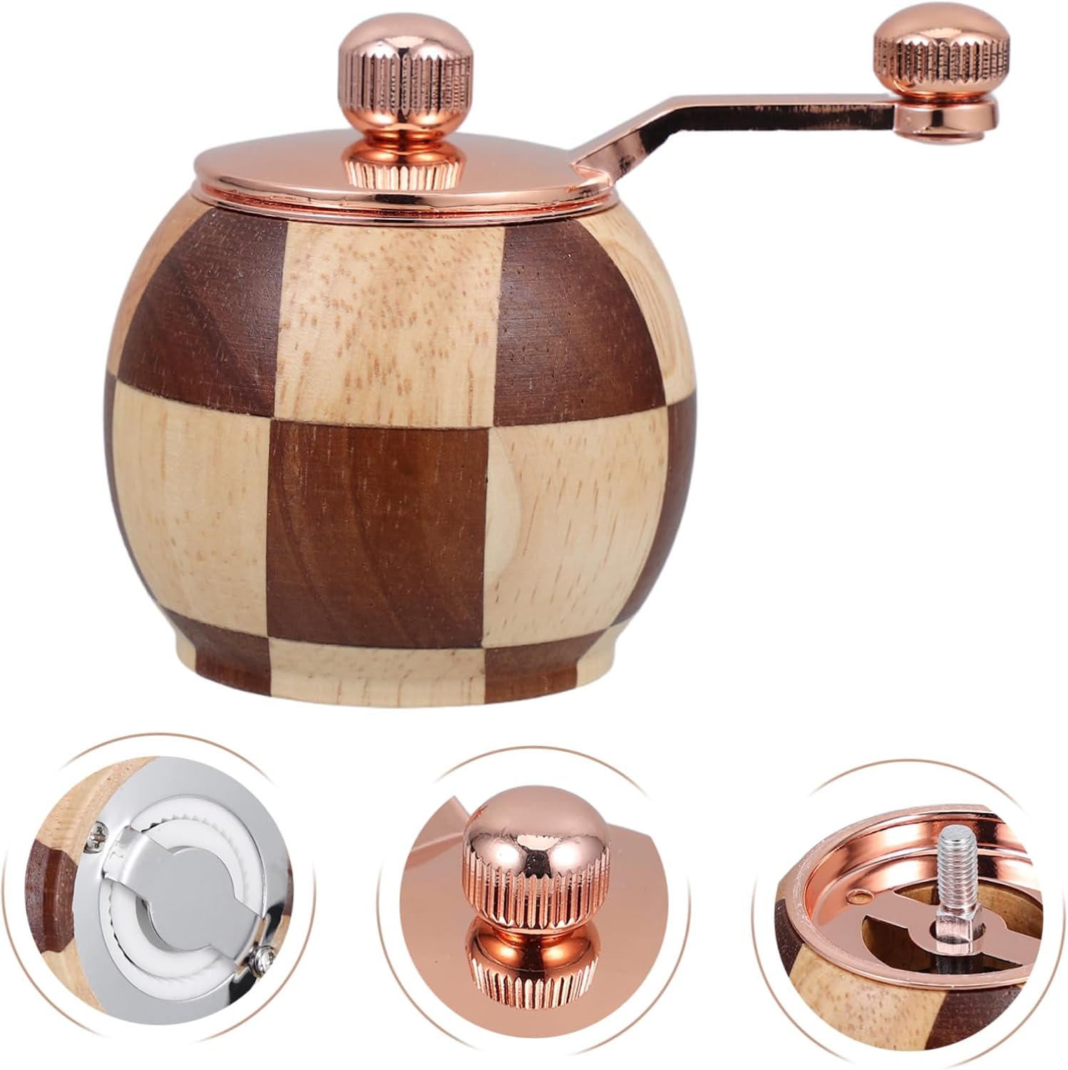 NAMOARLY Hand Crank Wooden Pepper Grinder Set 1