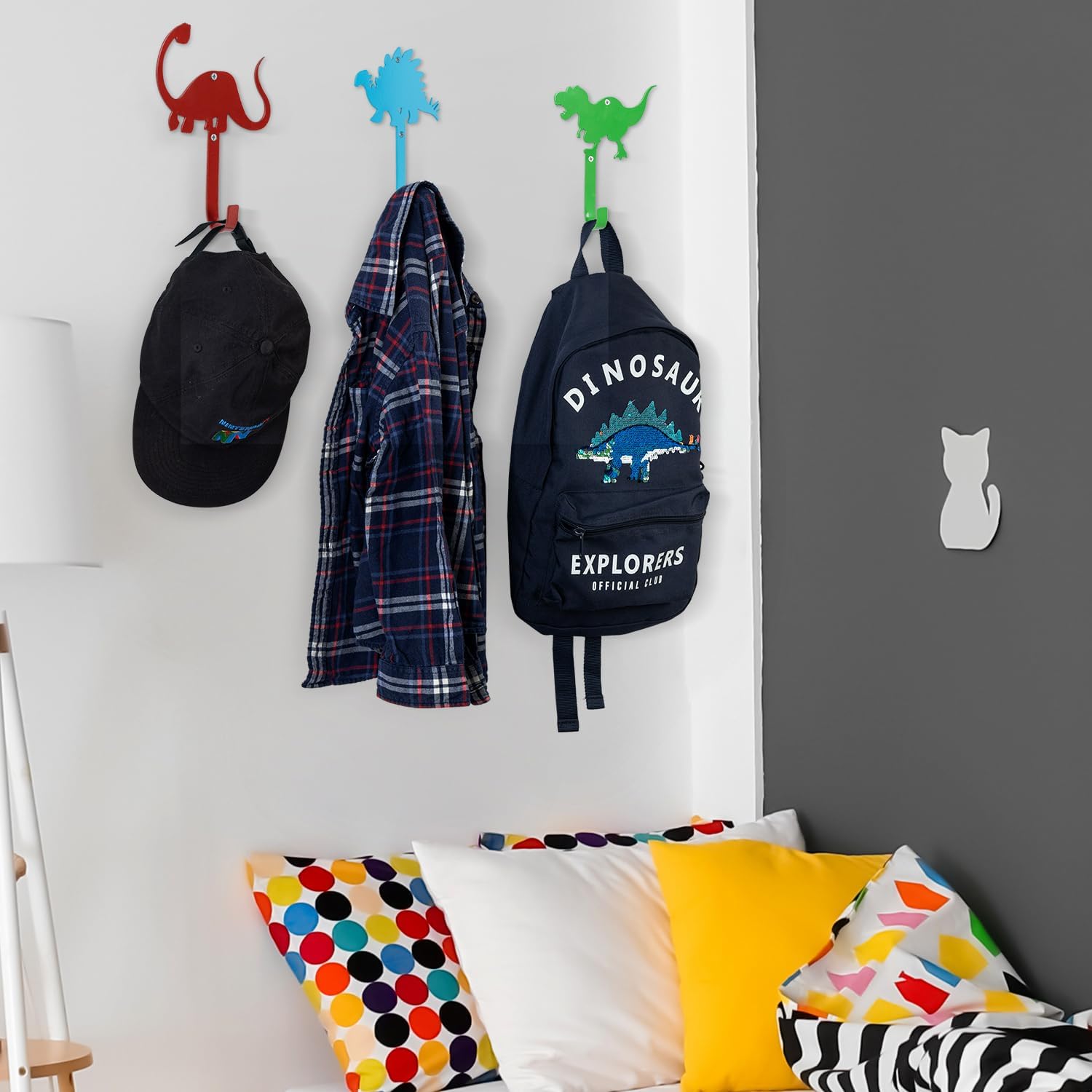 MyGift Fun Dino Coat Hooks 3 Piece Set