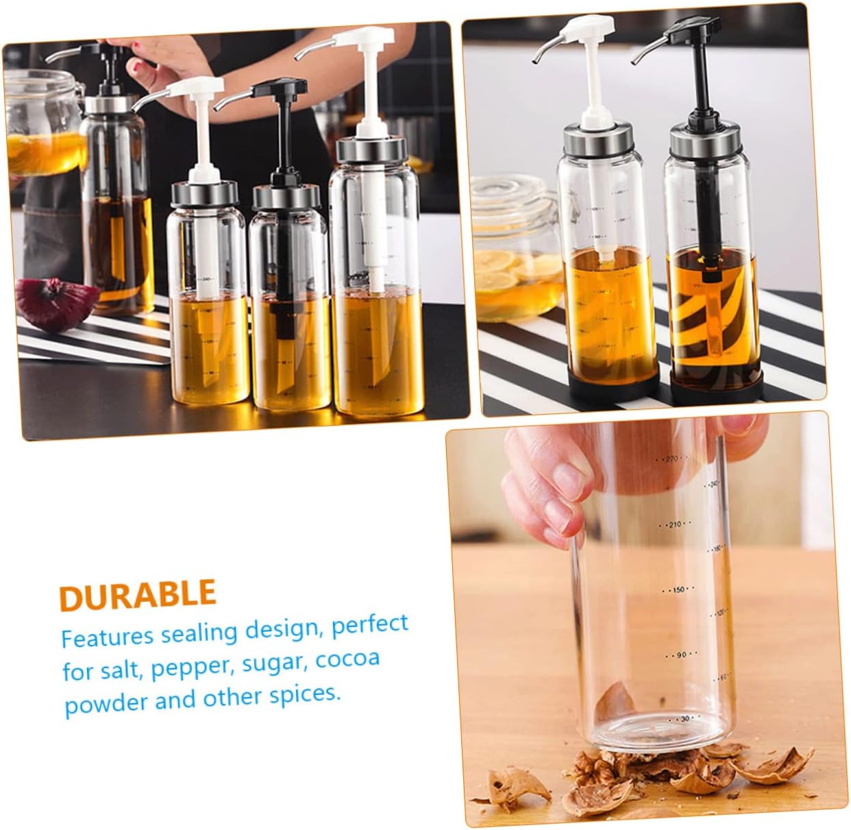 SHOWERORO 500ml Honey Dispenser Jar for Outdoor BBQ