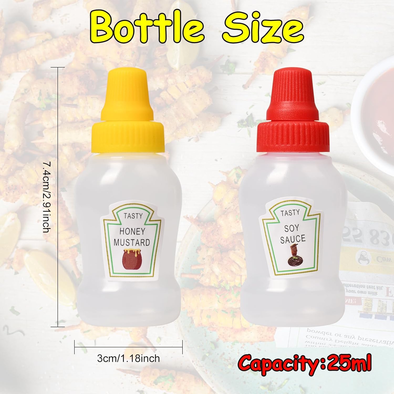 8Pcs Mini Ketchup Bottles 25ml Reusable Condiment Squeeze Bottles