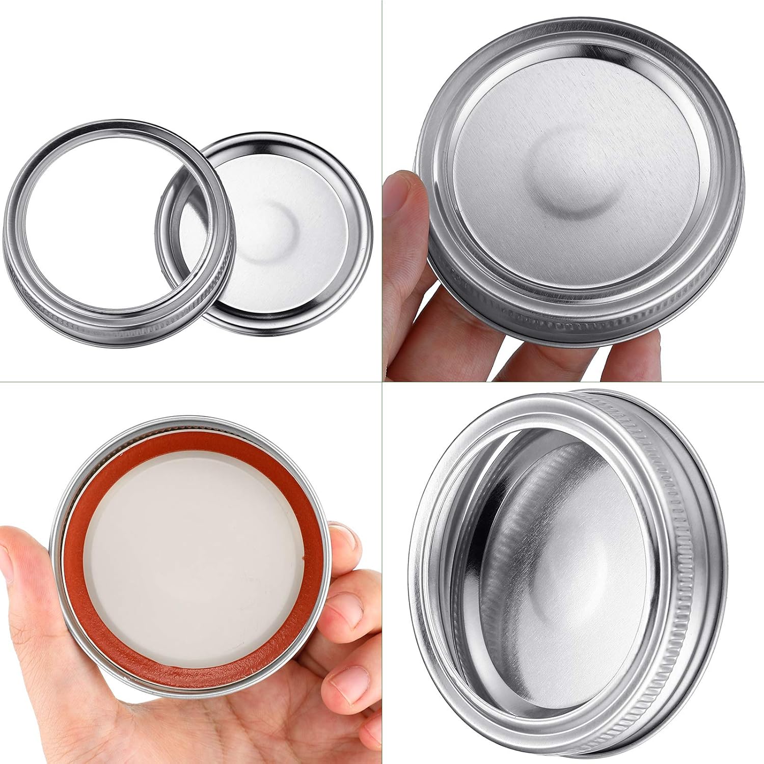 Patelai 100 Pcs 70mm Canning Jar Lids with Silicone Seals