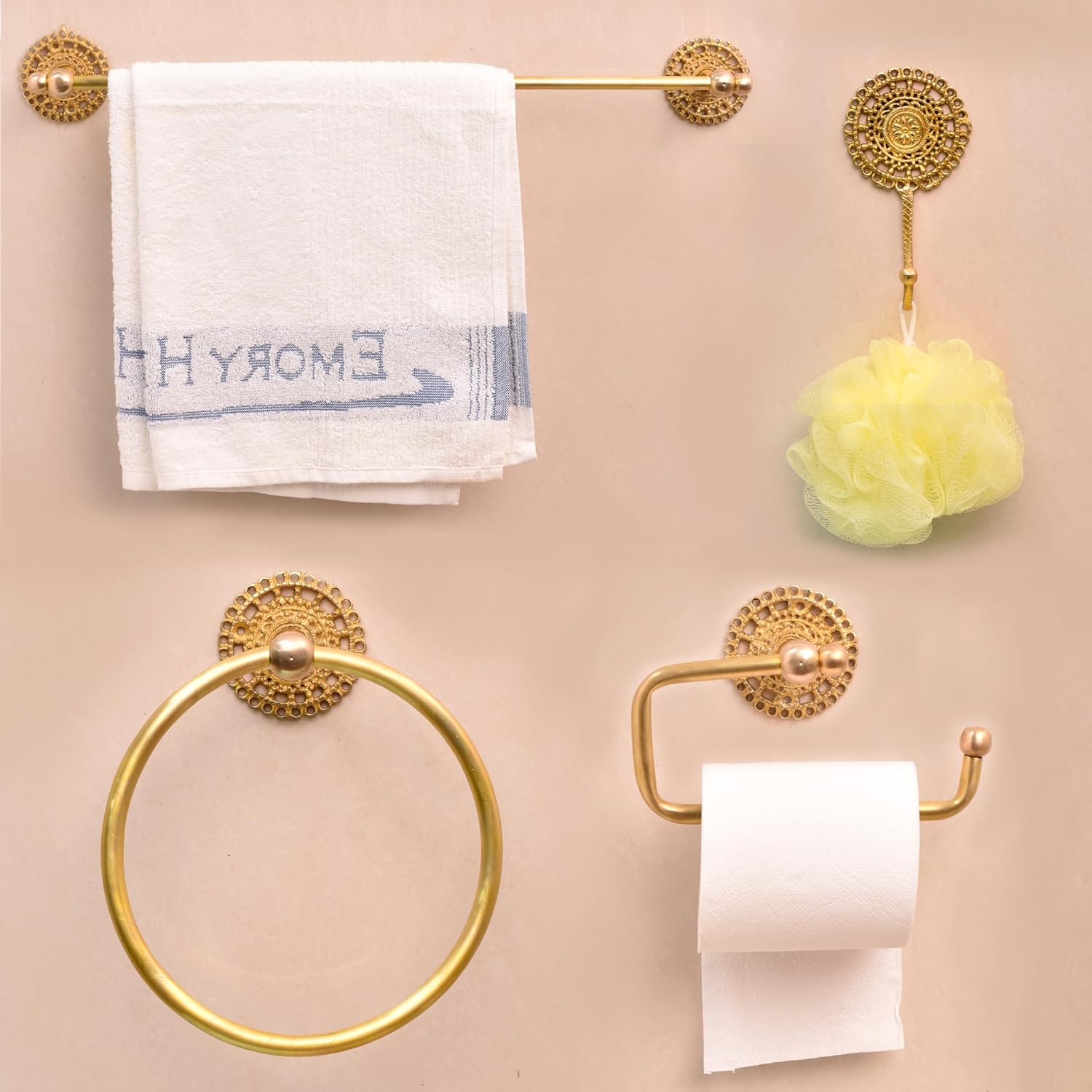 Indian Shelf Gold Wall Hooks - Boho Style Coat Rack
