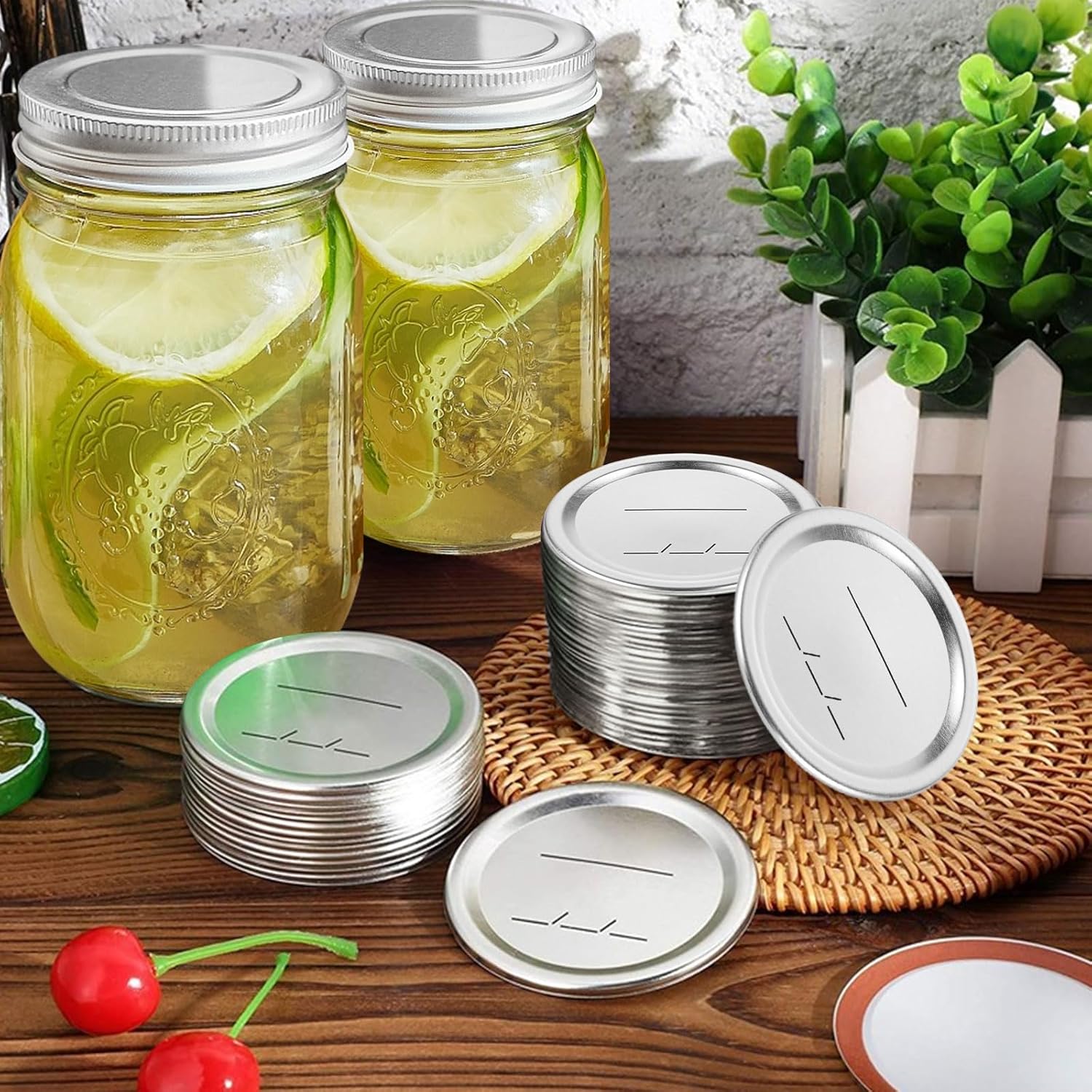 200 PCS Reusable Canning Jar Lids with Airtight Seal
