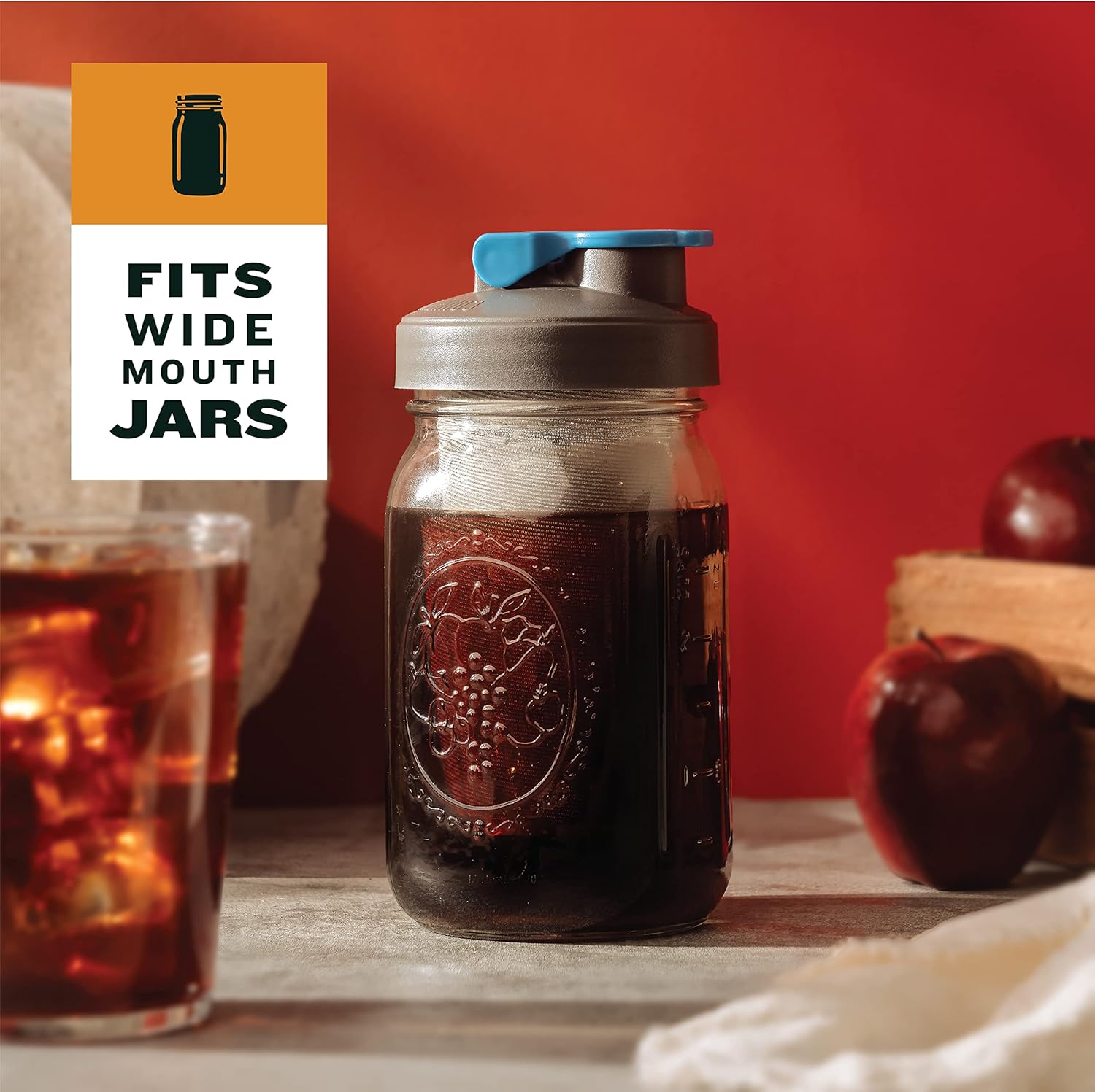 County Line Kitchen Wide Mouth Mason Jar Flip Cap Lid 3 Pack