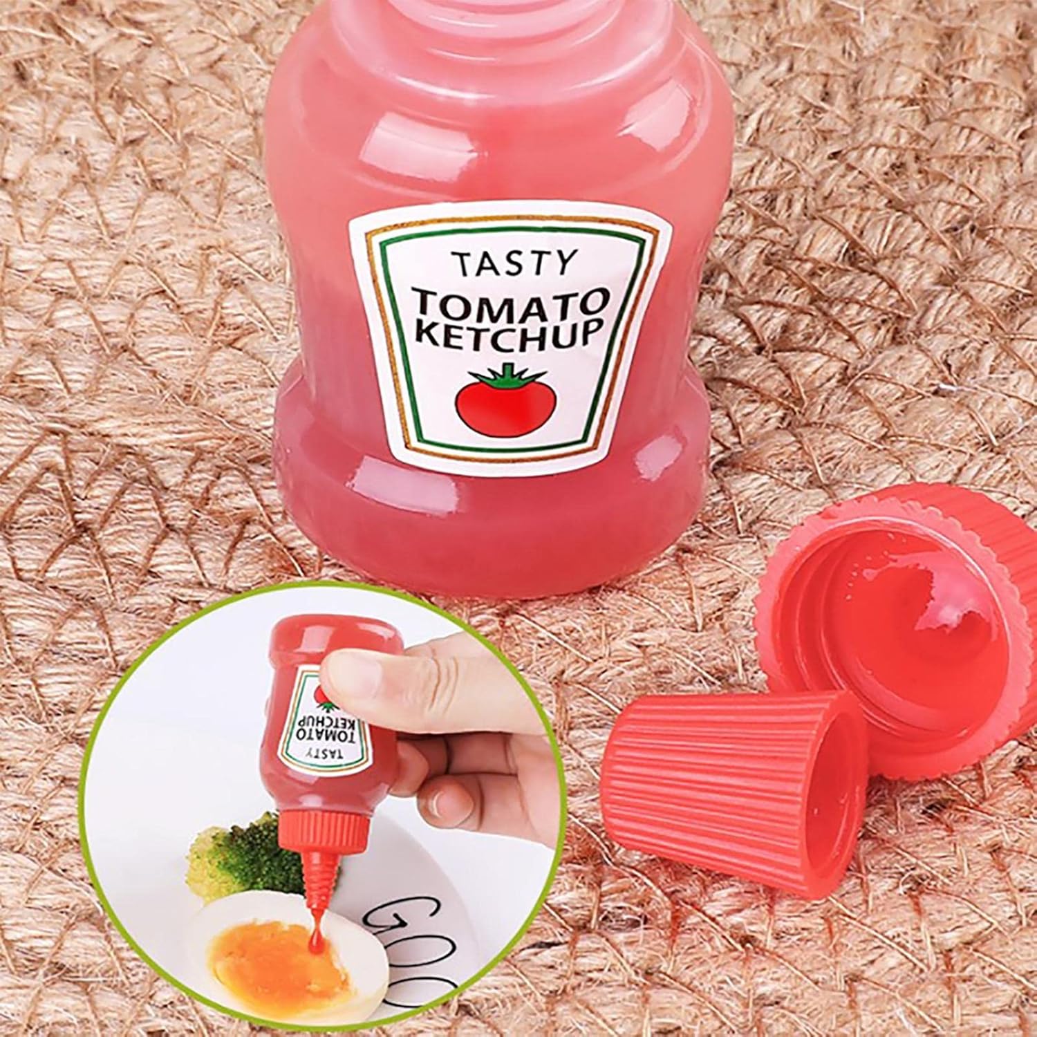 Mini Ketchup Bottles 2Pcs Clear Squeeze Condiment Dispensers