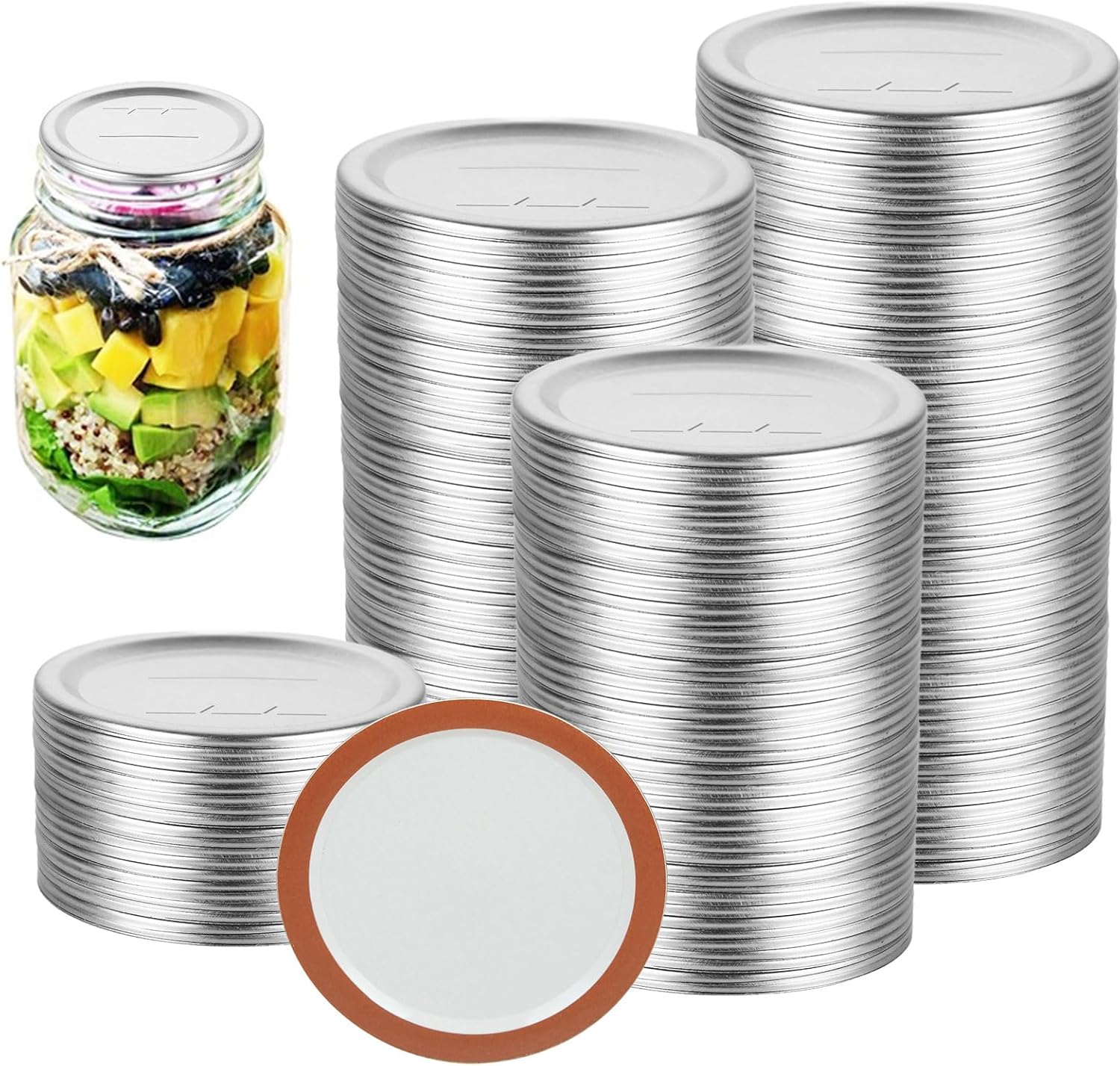 200 PCS Reusable Canning Jar Lids with Airtight Seal